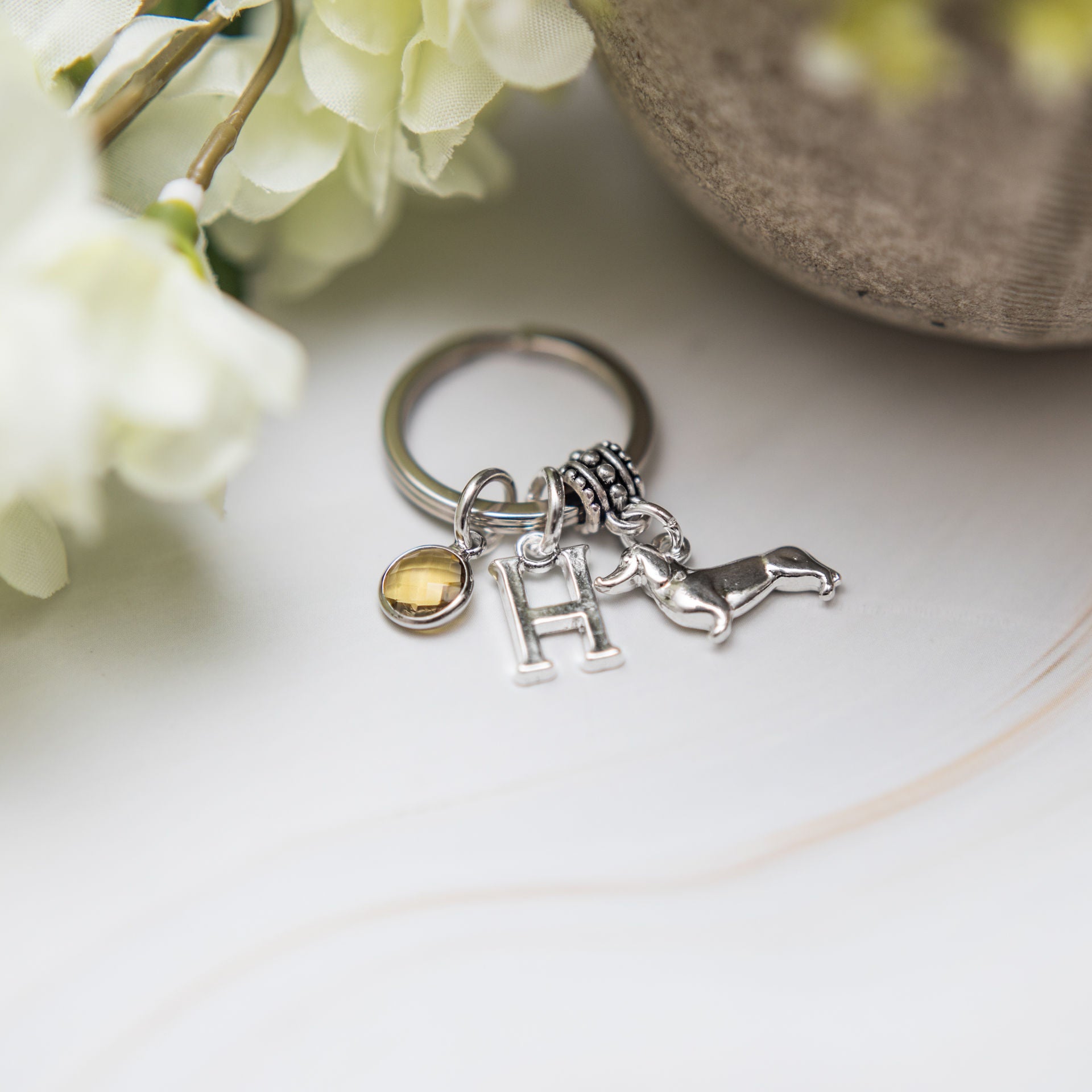 Personalised Dachshund Keyring