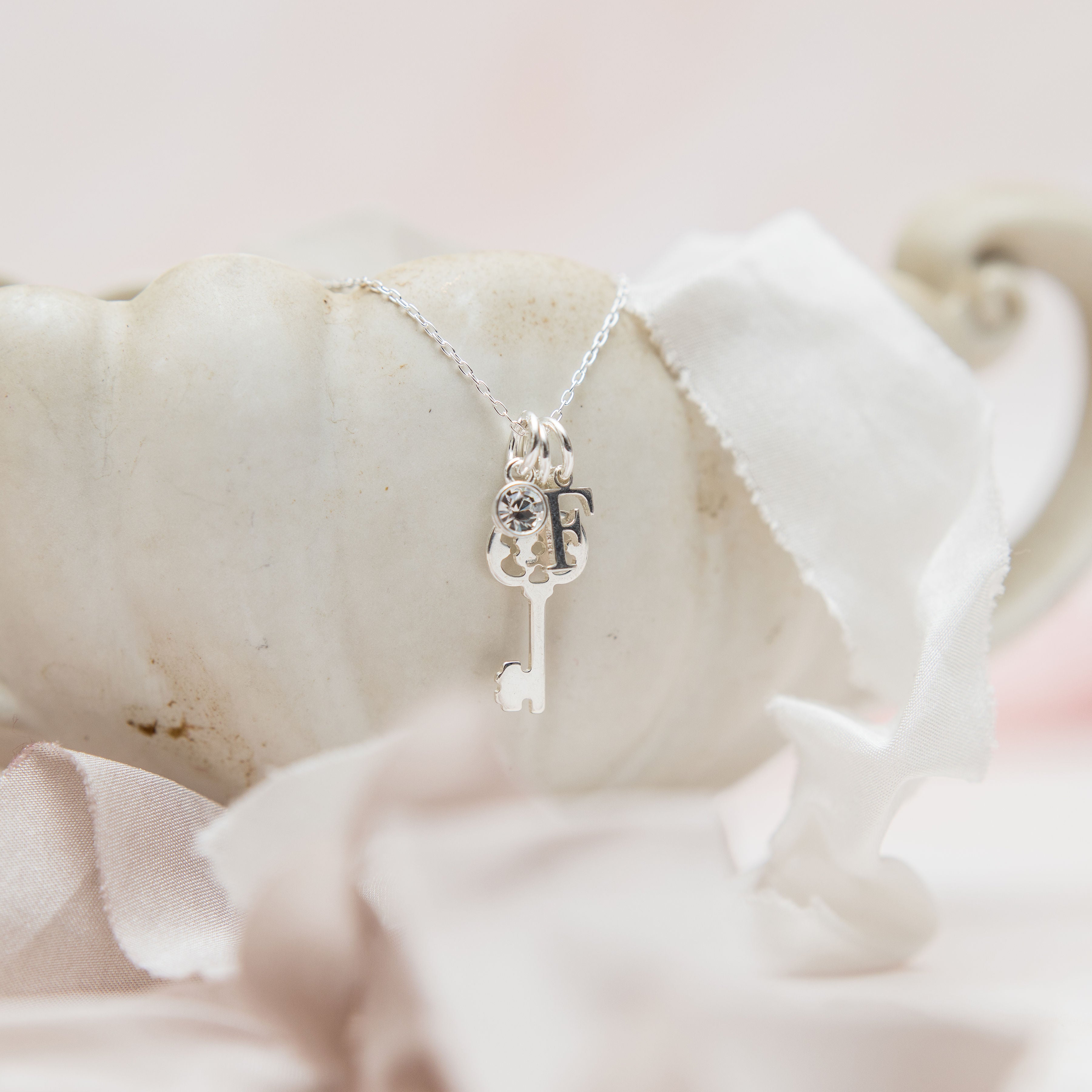 Sterling Silver Personalised Key Necklace