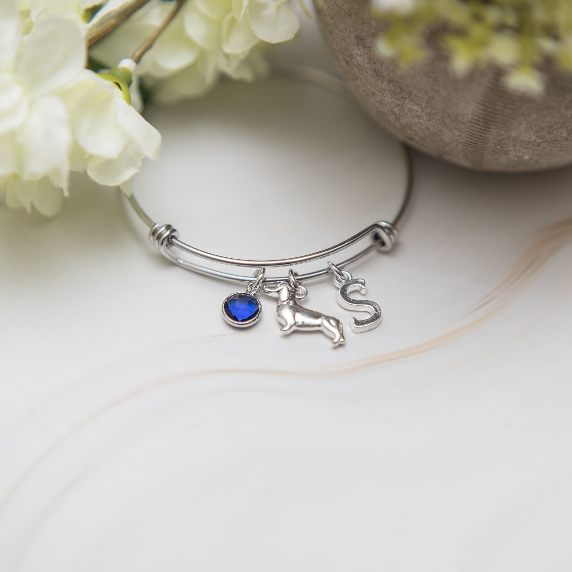 Personalised Dachshund Bangle