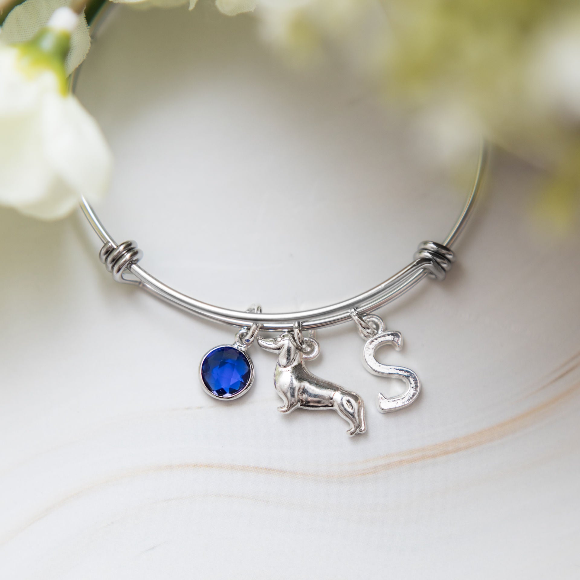 Personalised Dachshund Bangle