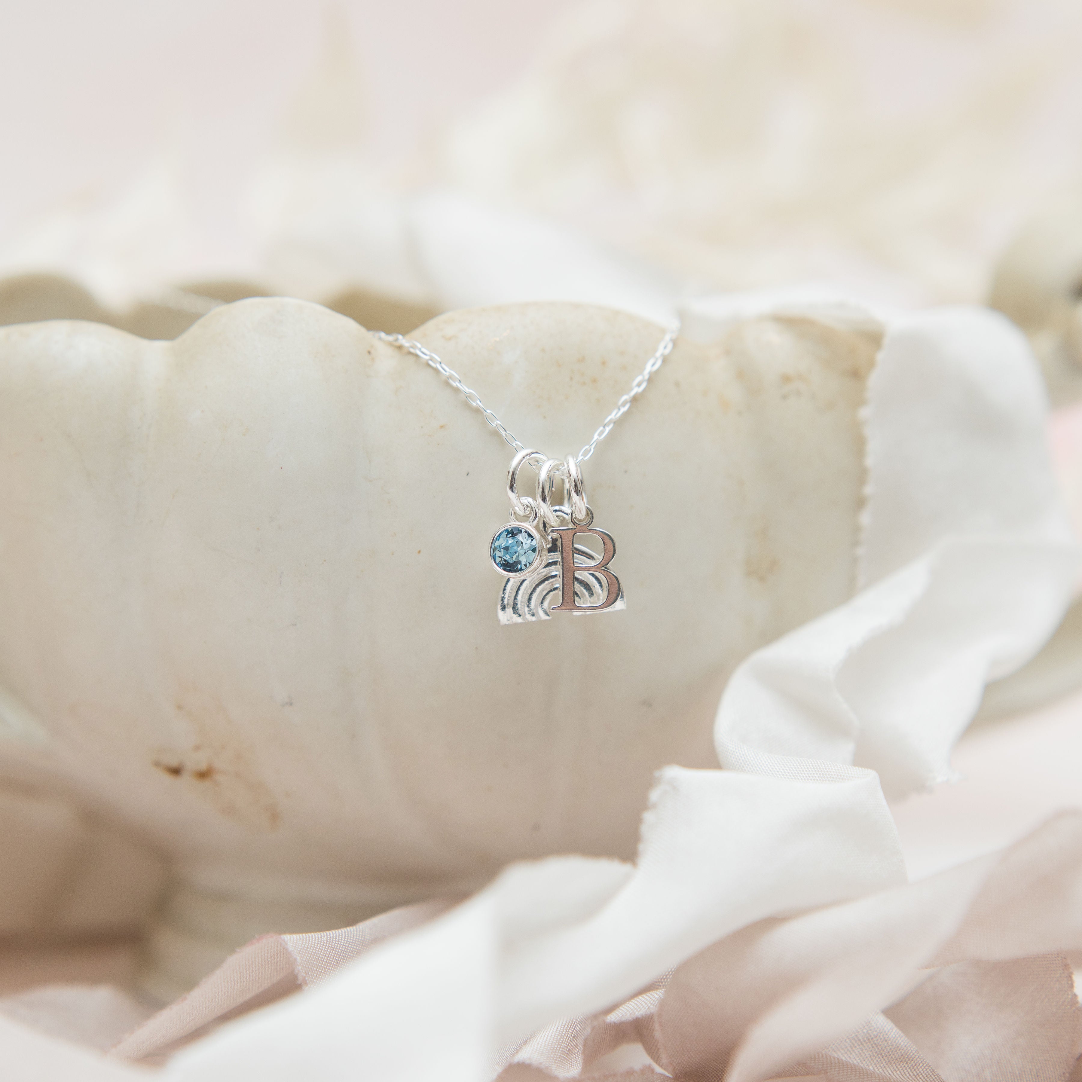 Sterling Silver Personalised Rainbow Necklace