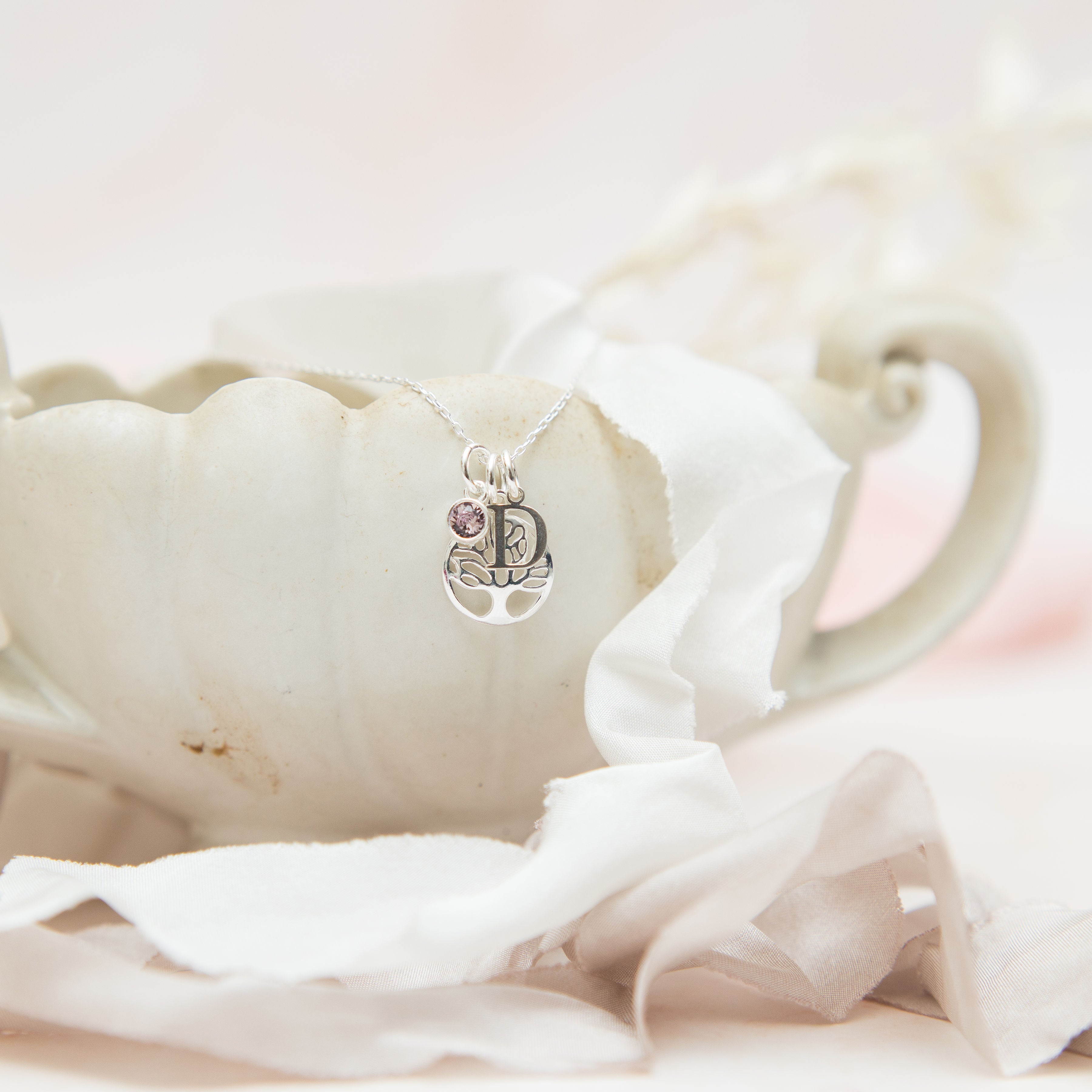 Sterling Silver Personalised Tree Necklace