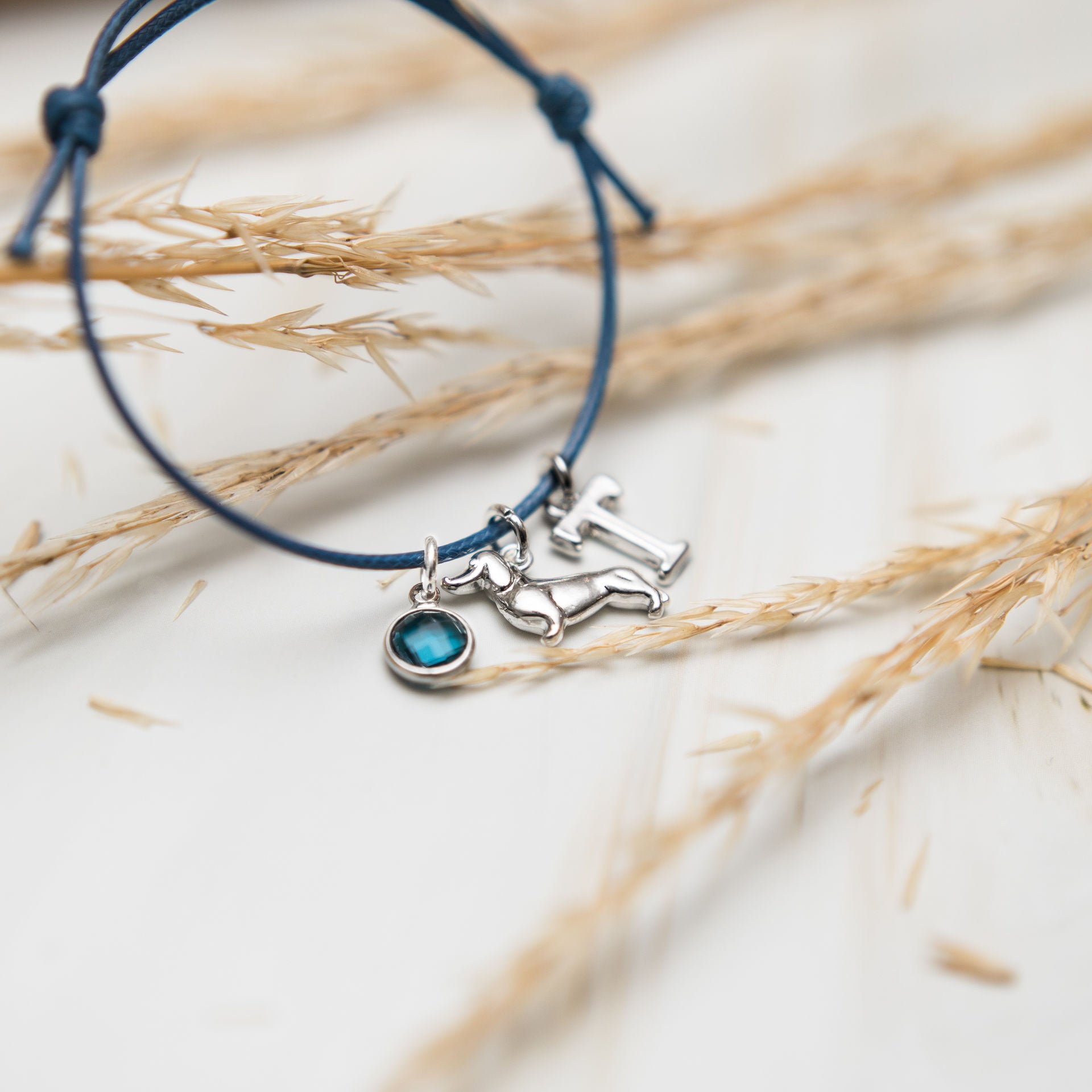 Personalised Dachshund Cord Bracelet