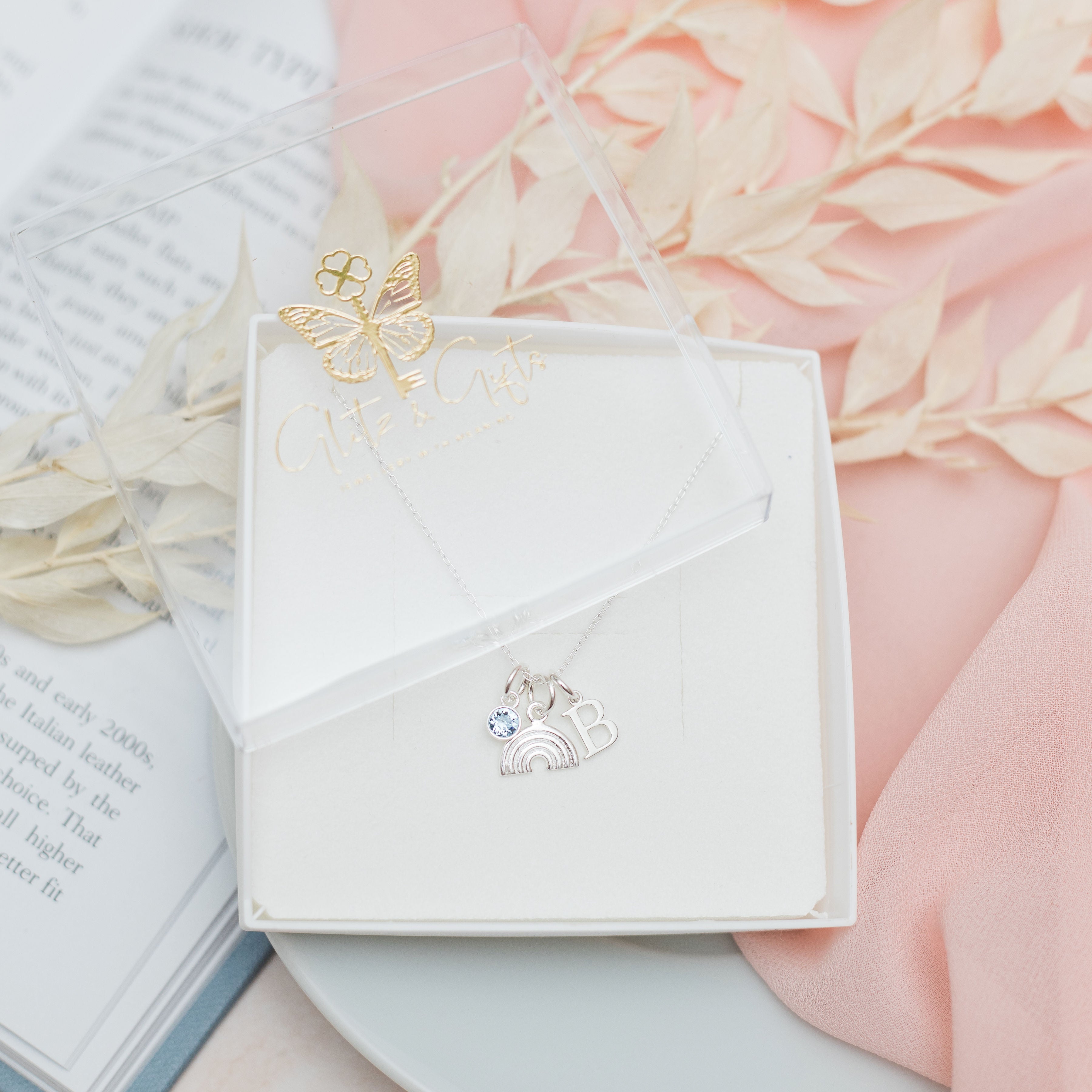 Sterling Silver Personalised Rainbow Necklace