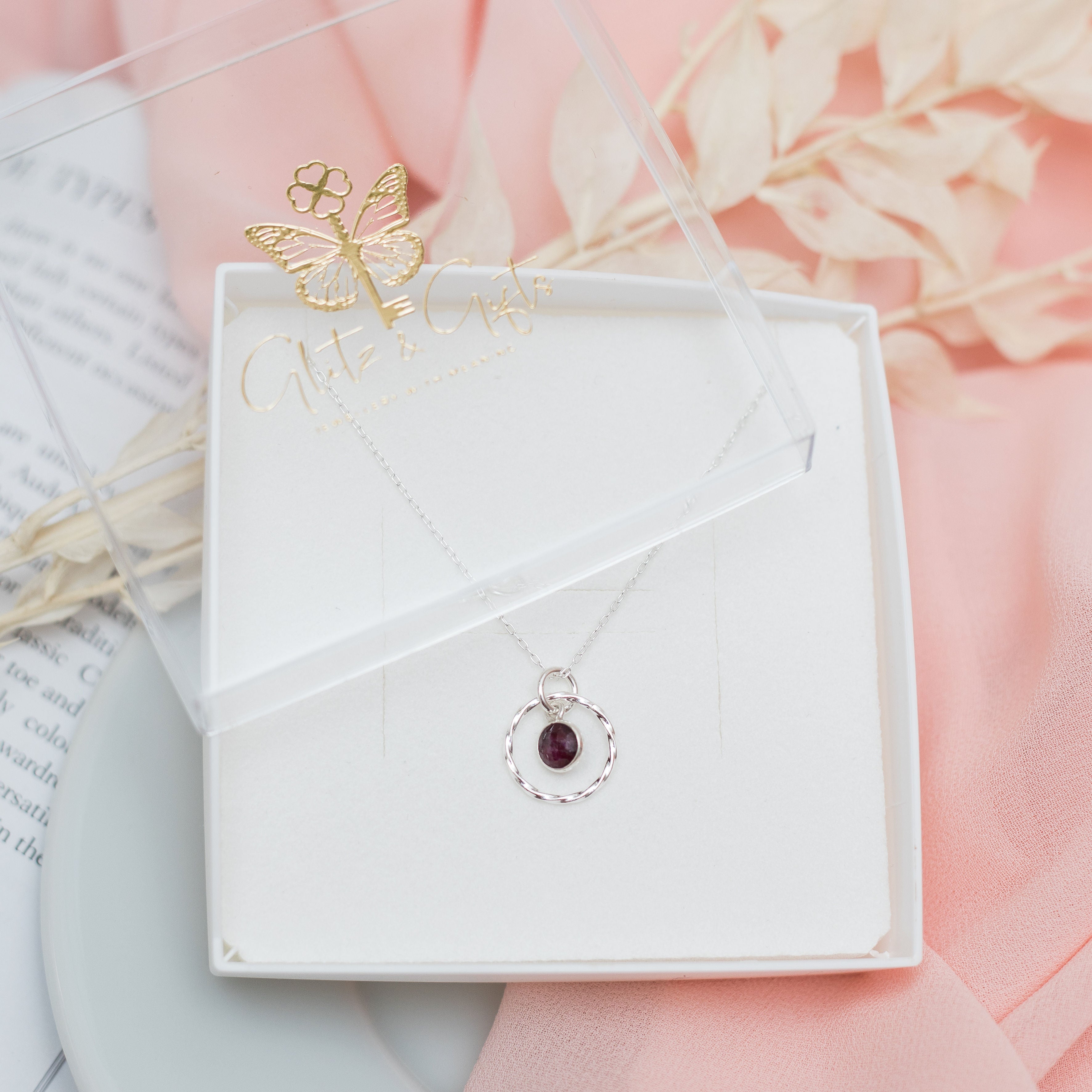 Sterling Silver Ruby Necklace