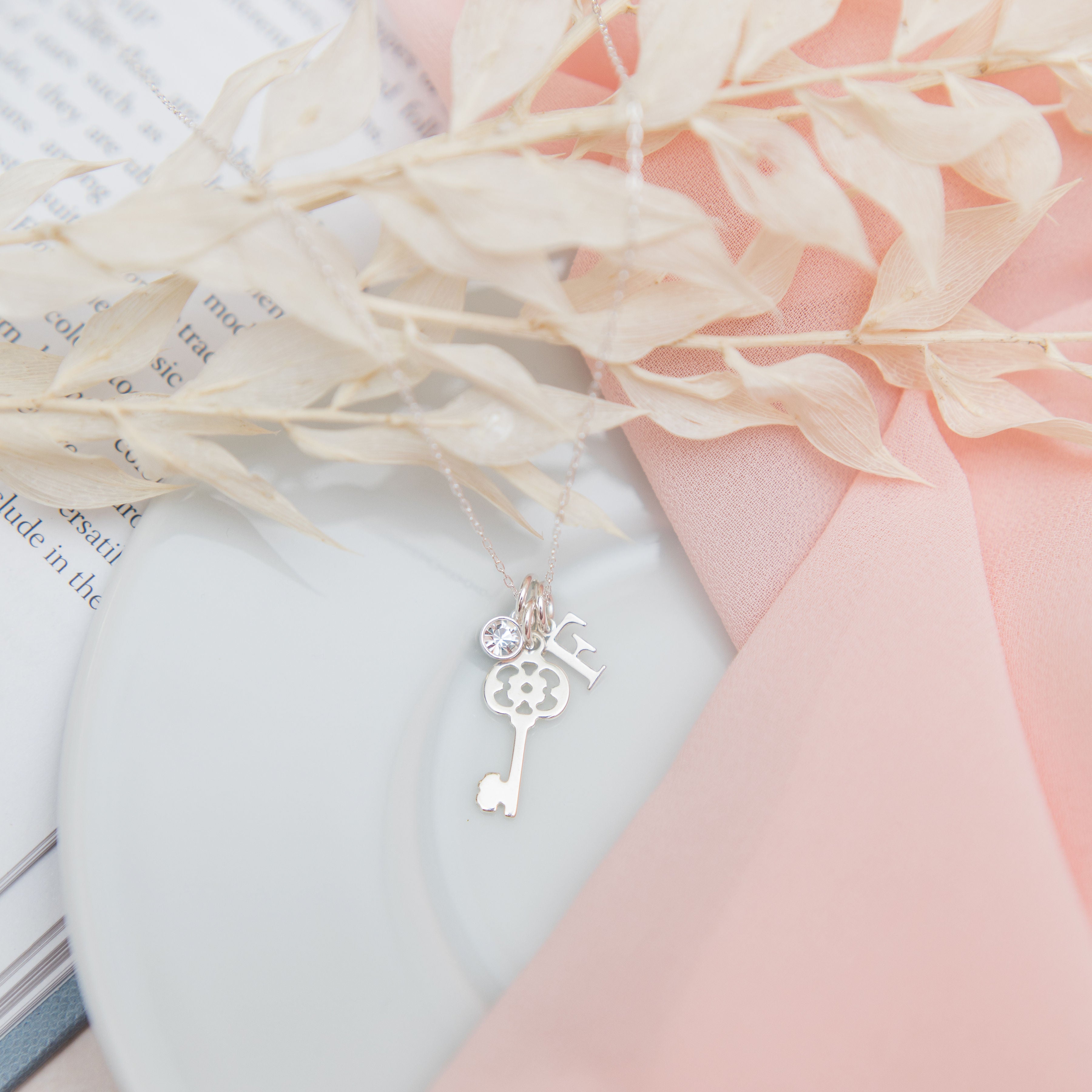 Sterling Silver Personalised Key Necklace