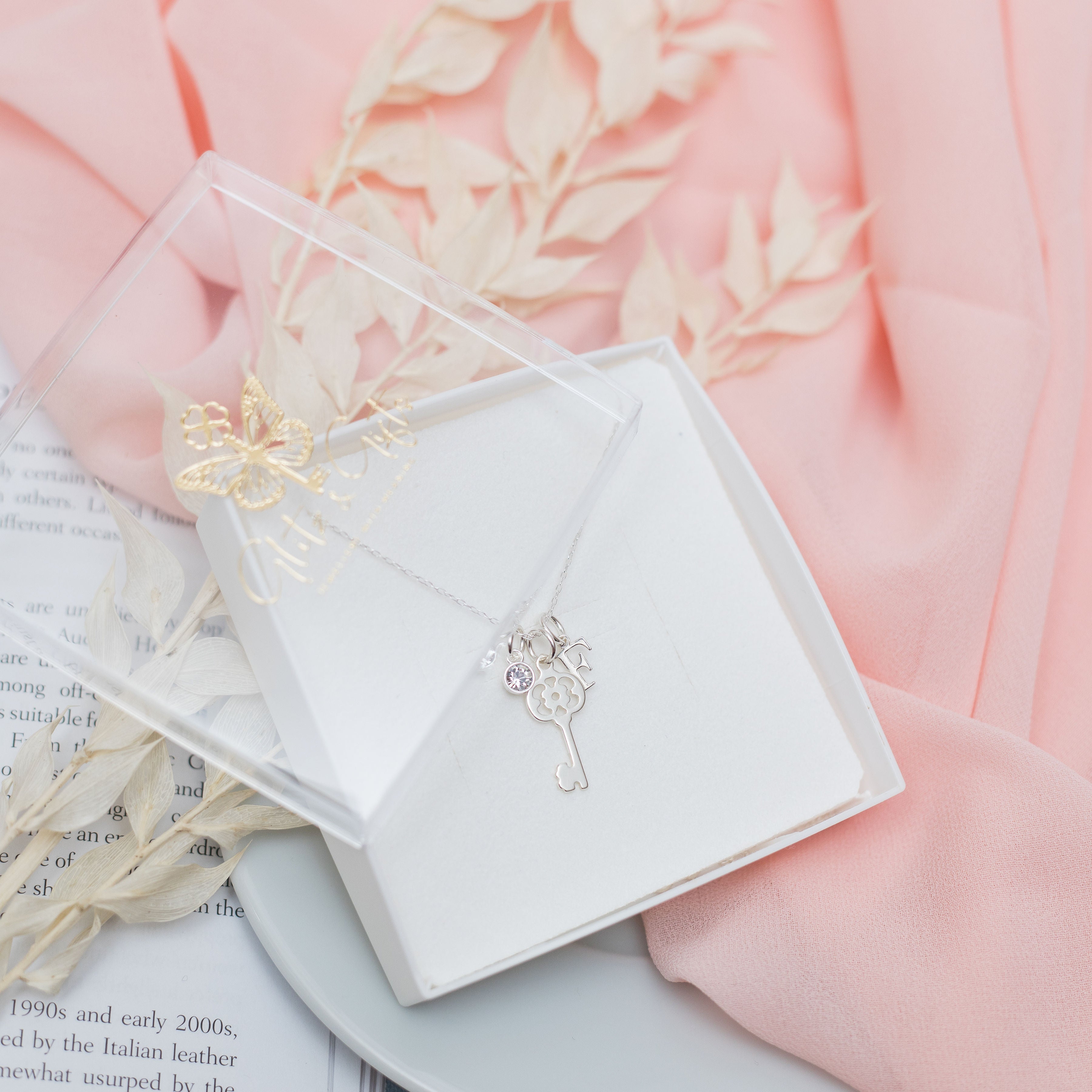 Sterling Silver Personalised Key Necklace