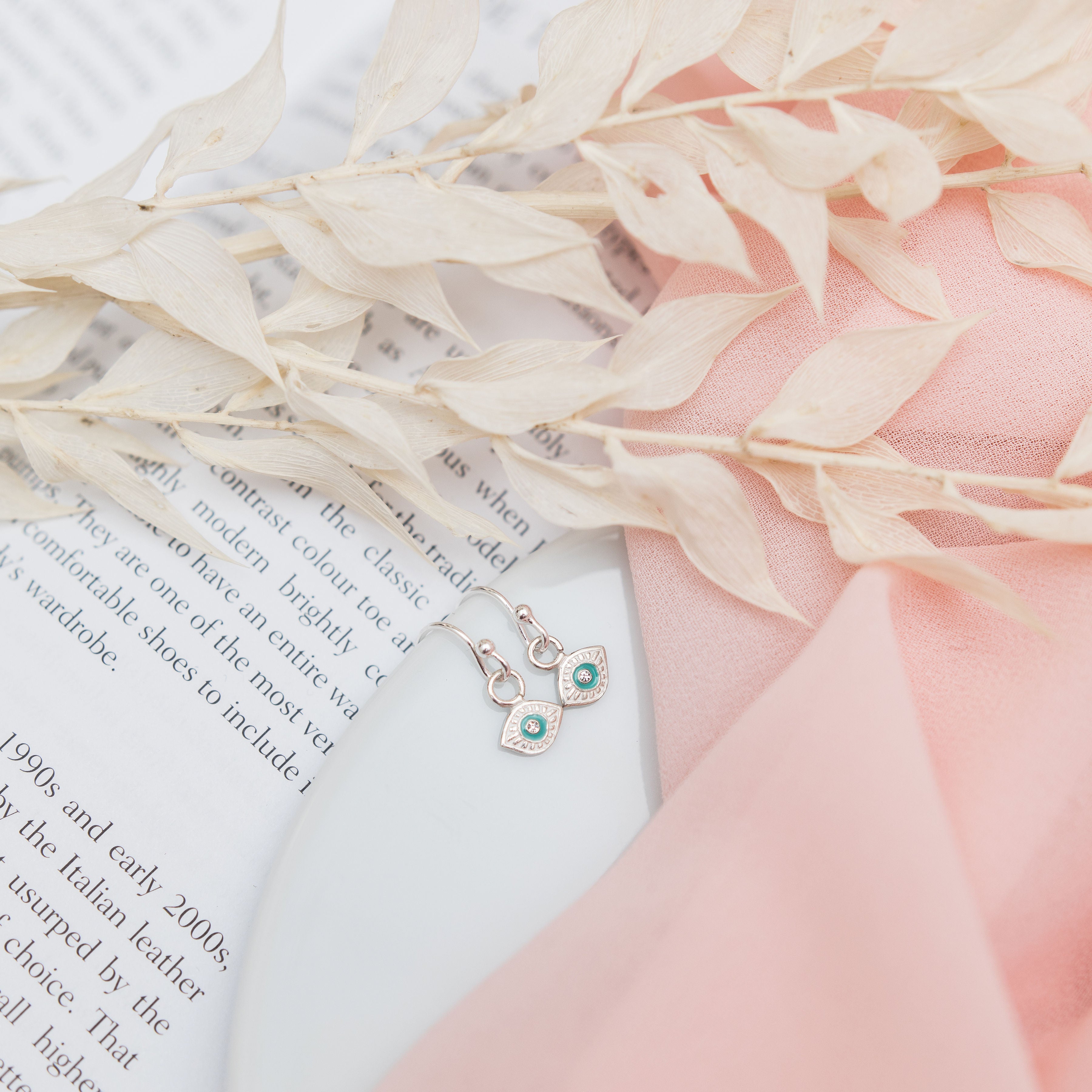 Sterling Silver Tiny Evil Eye Earrings