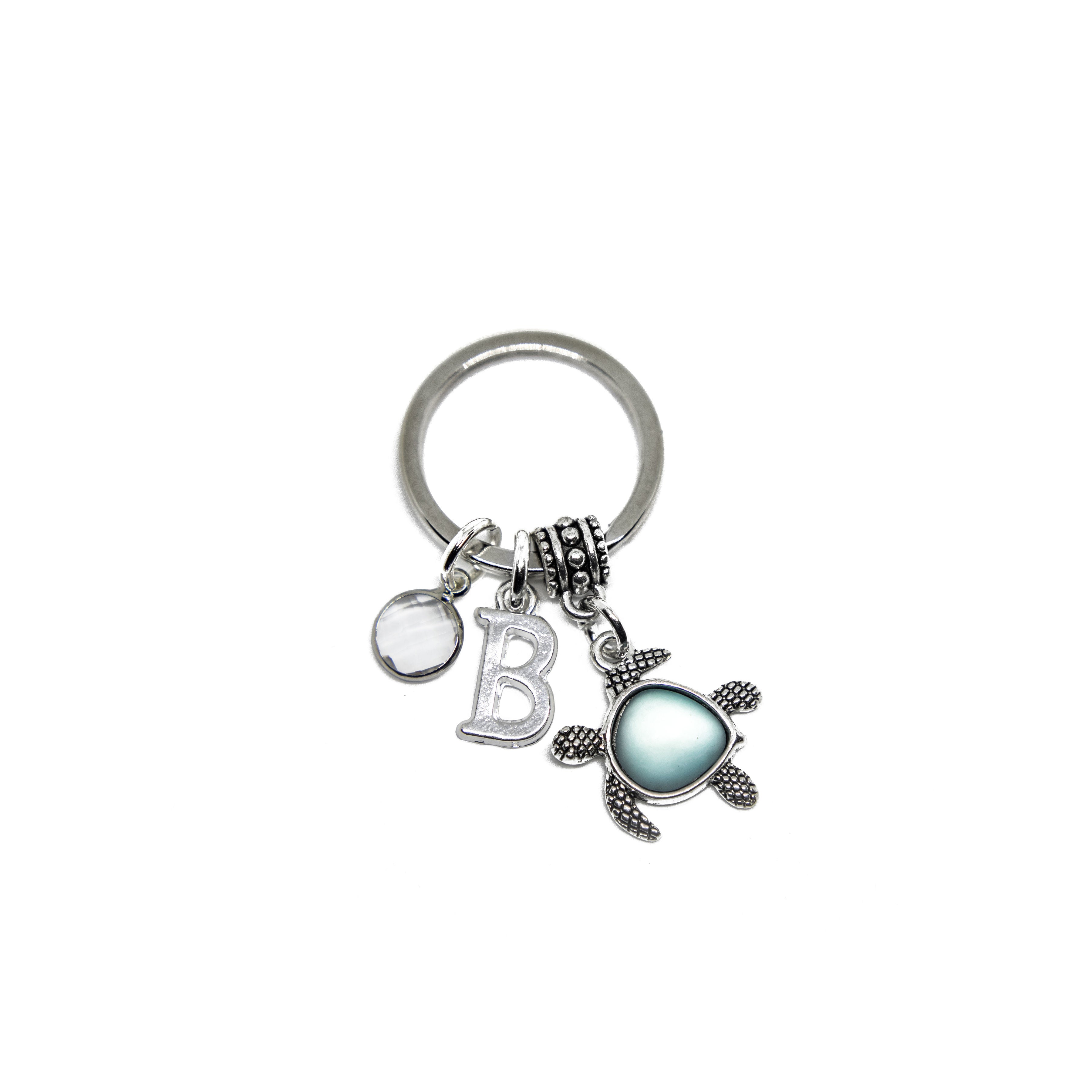 Personalised Blue Turtle Keyring