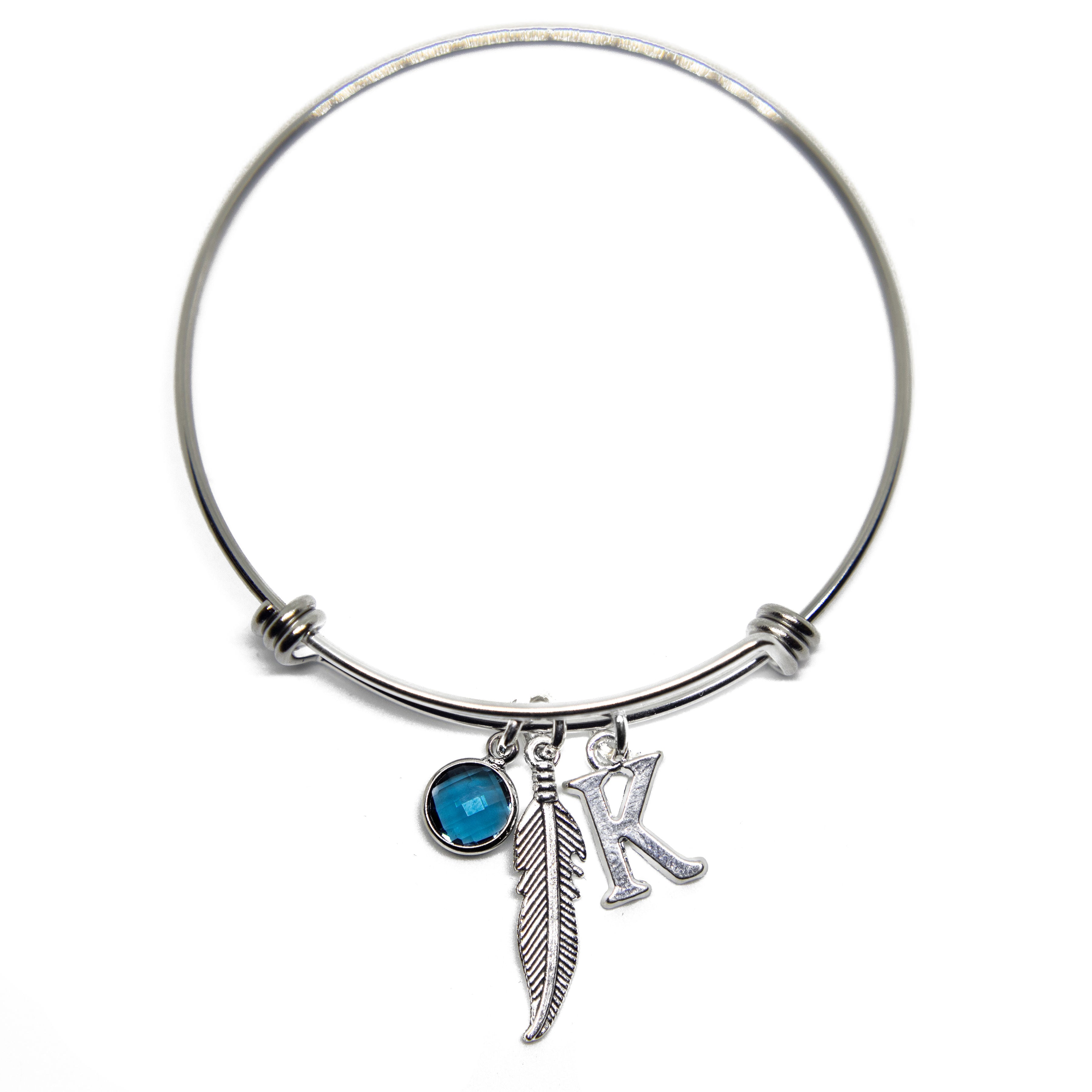 Personalised Feather Bangle