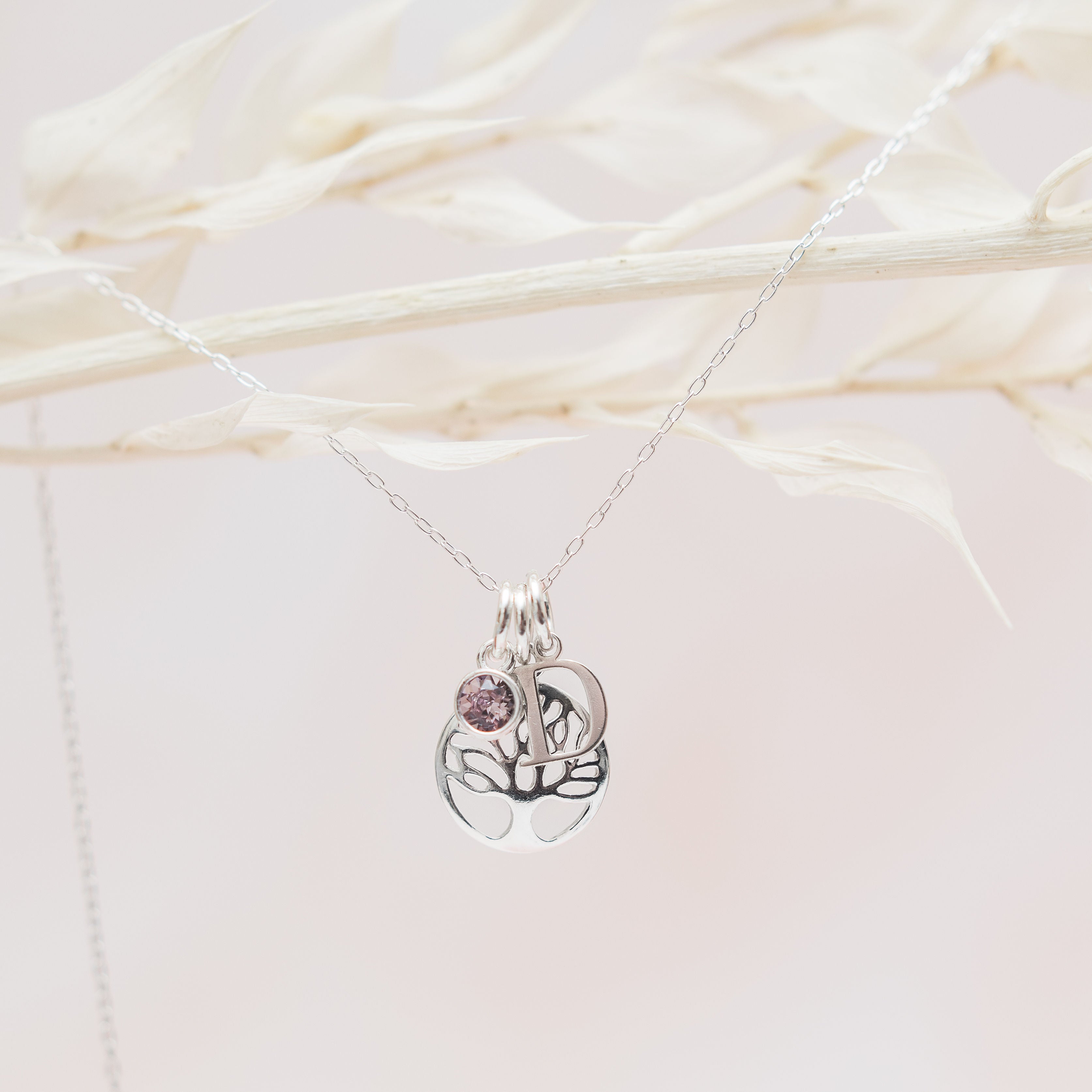 Sterling Silver Personalised Tree Necklace
