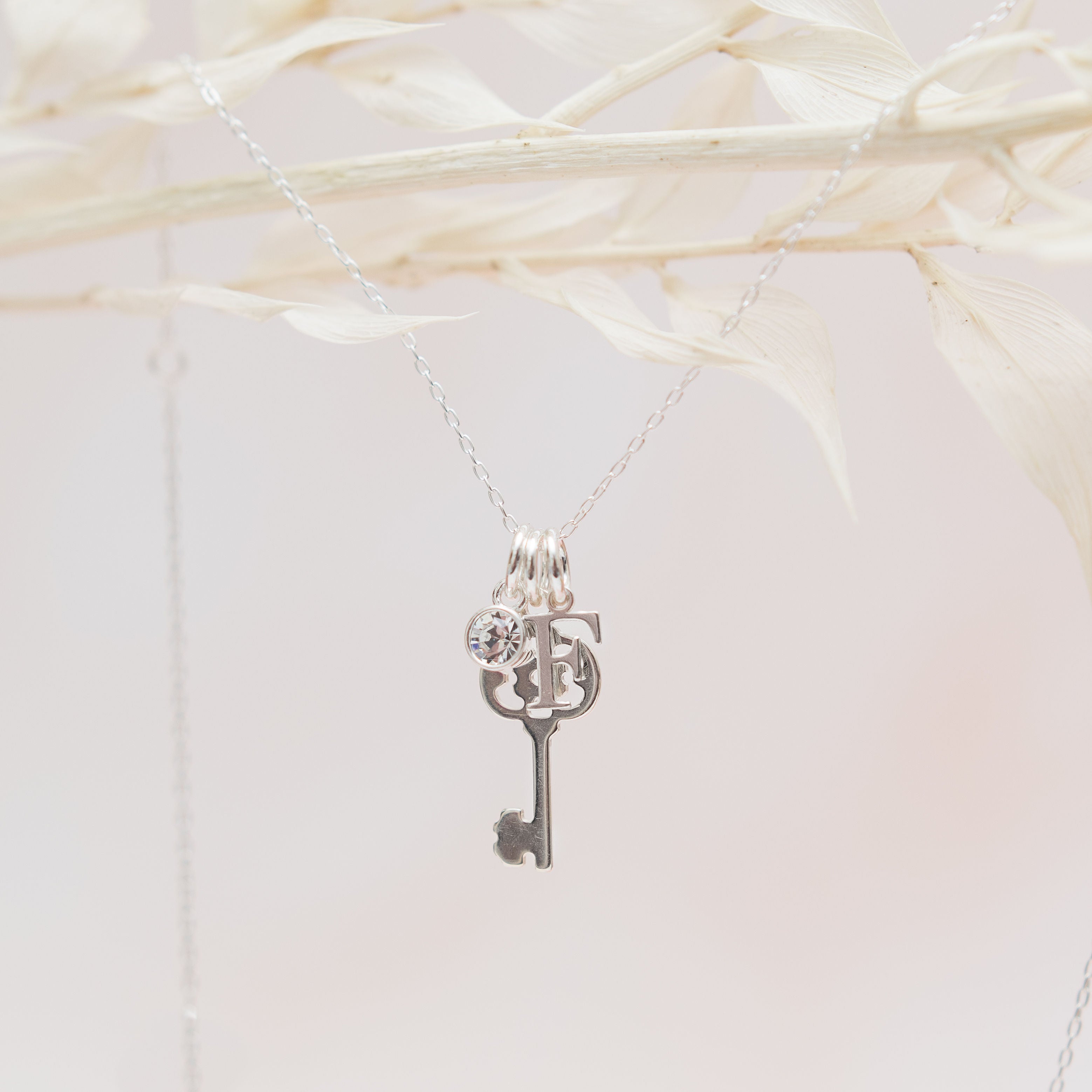 Sterling Silver Personalised Key Necklace