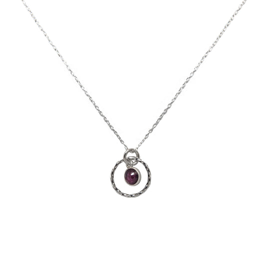 Sterling Silver Ruby Necklace