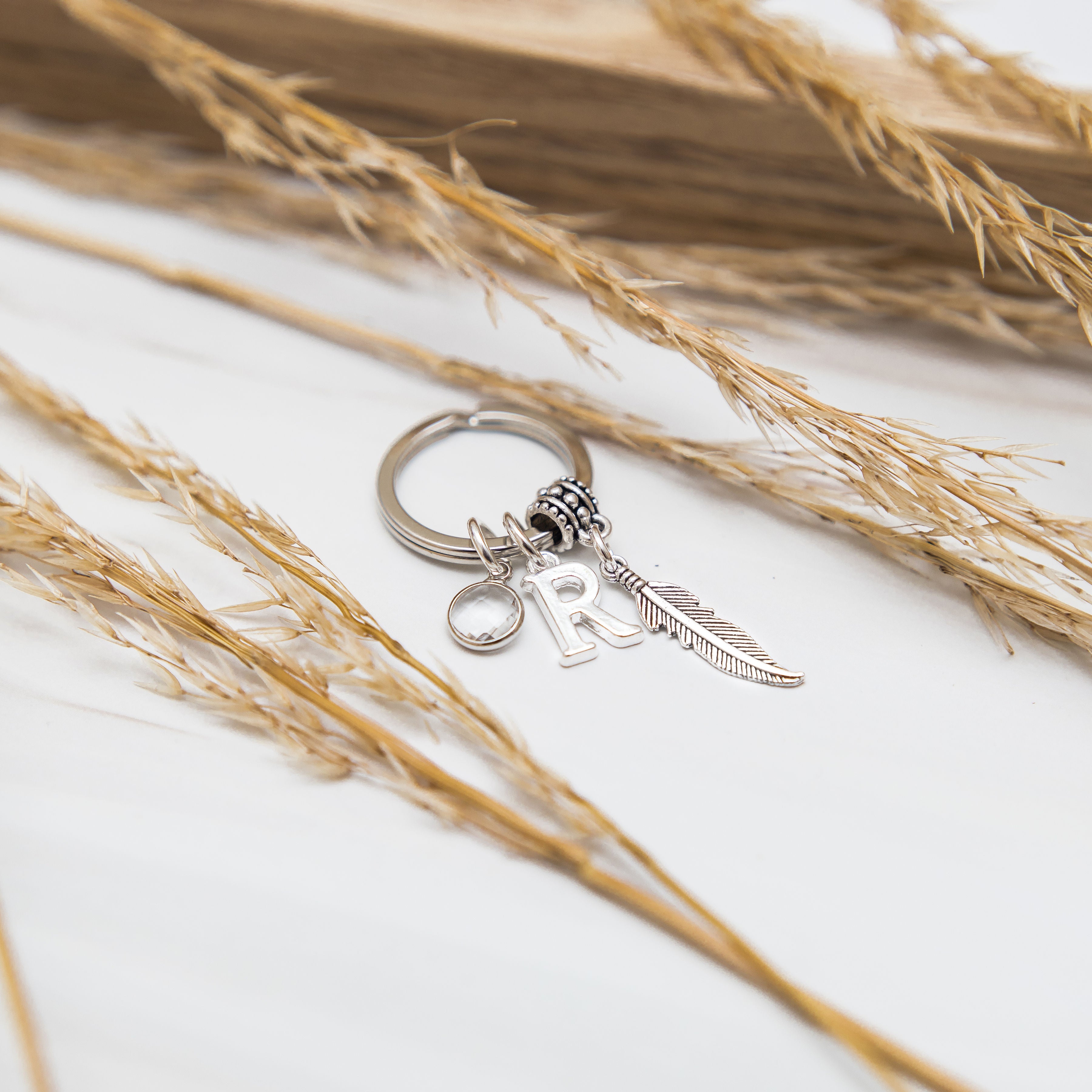 Personalised Feather Keyring