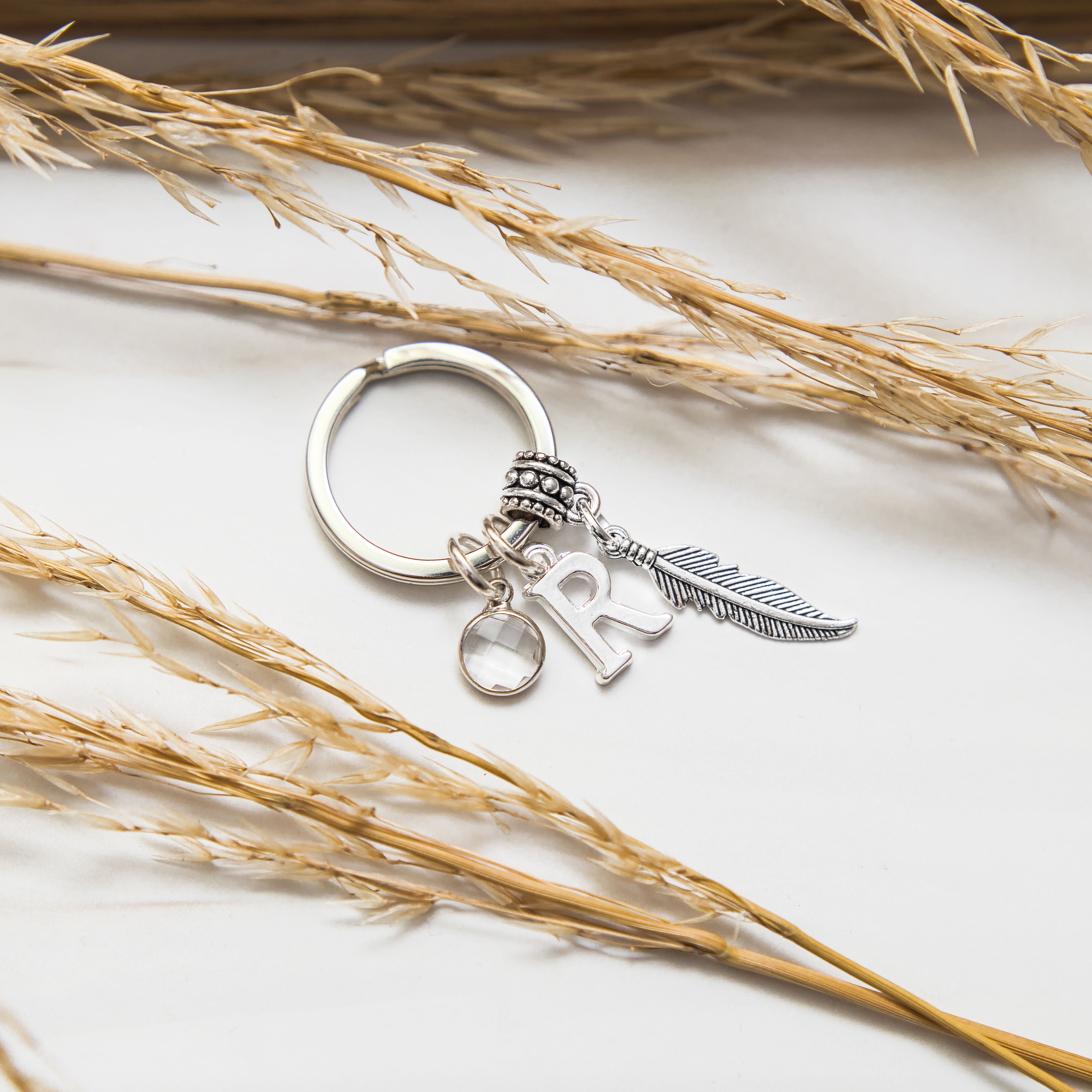 Personalised Feather Keyring