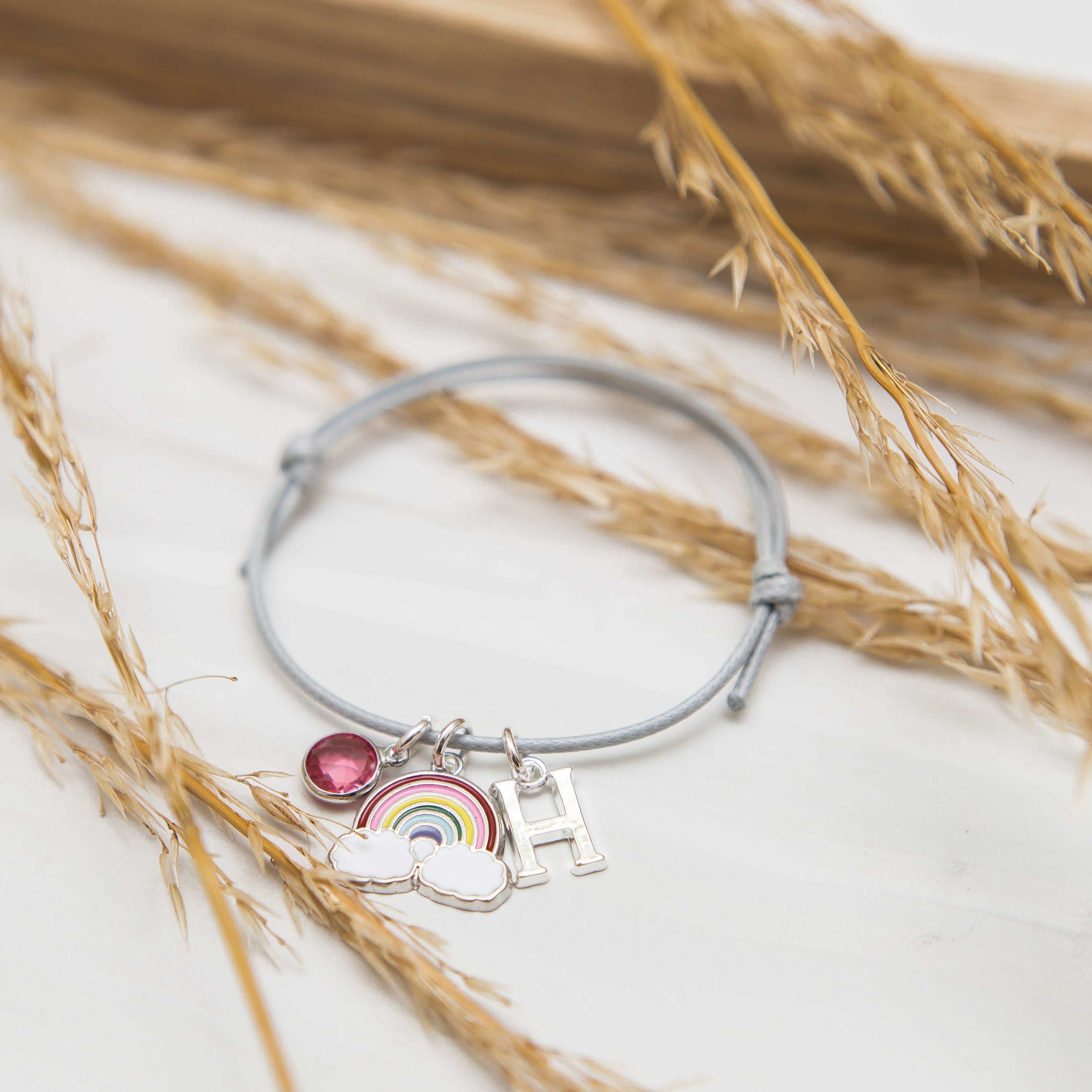 Personalised Waxed Cotton Rainbow Bracelet
