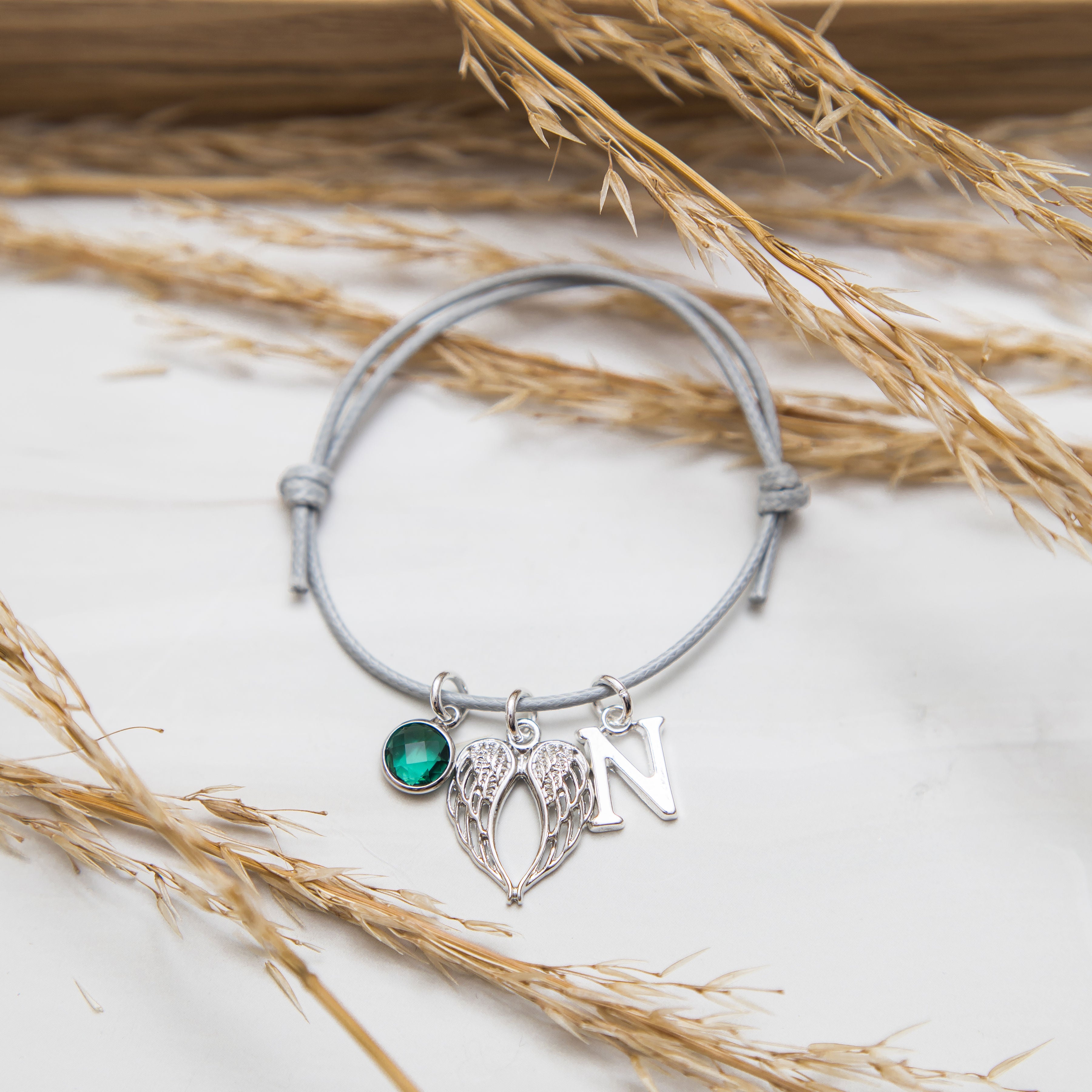 Personalised Angel Wing Cotton Bracelet
