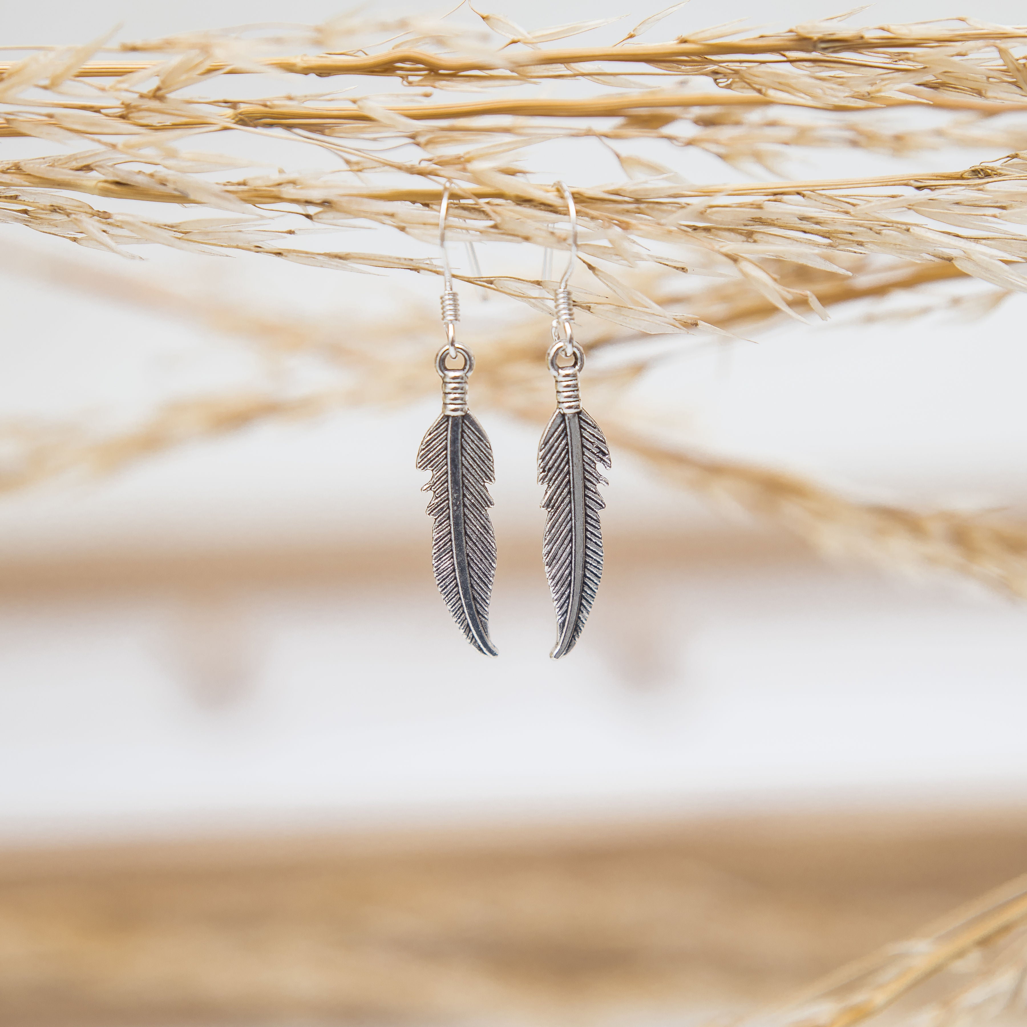Feather Charm Earrings