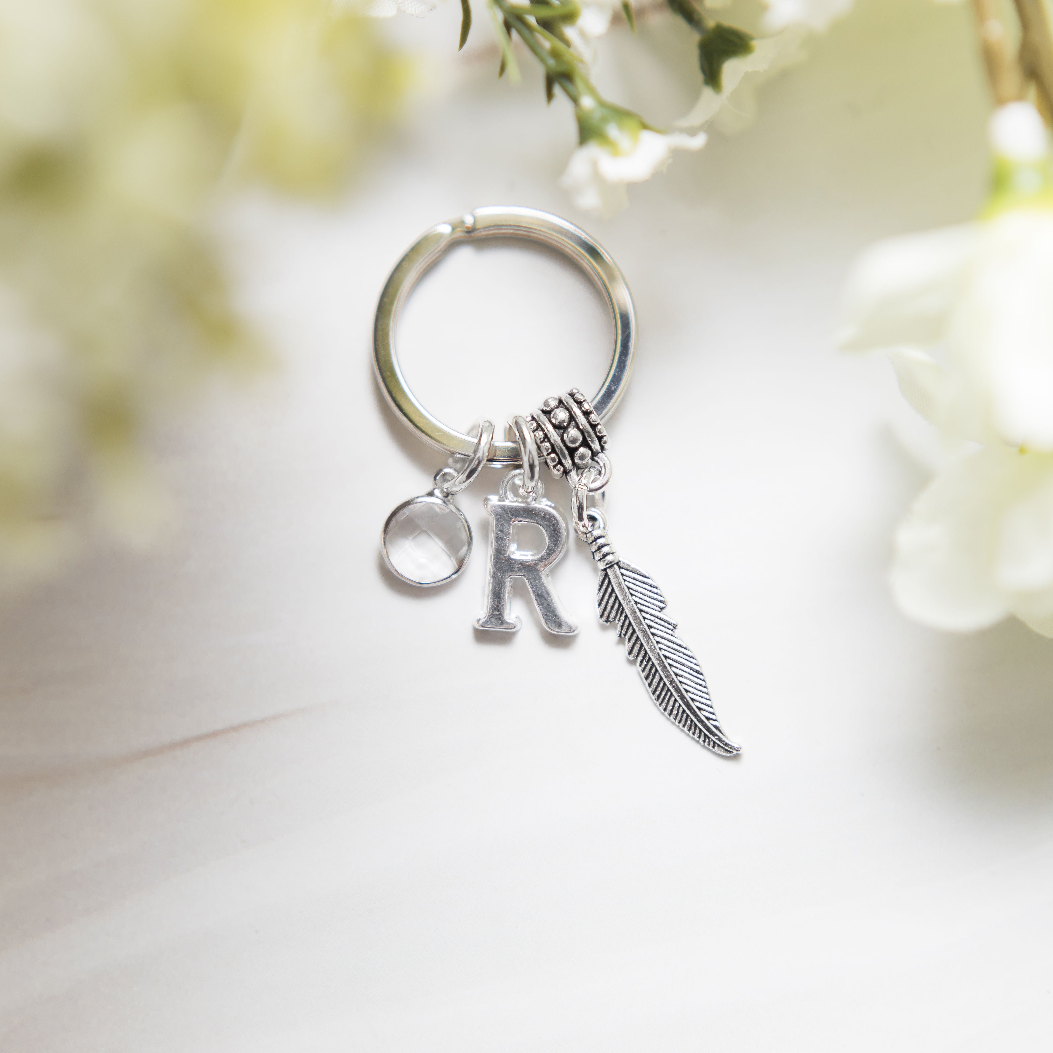 Personalised Feather Keyring