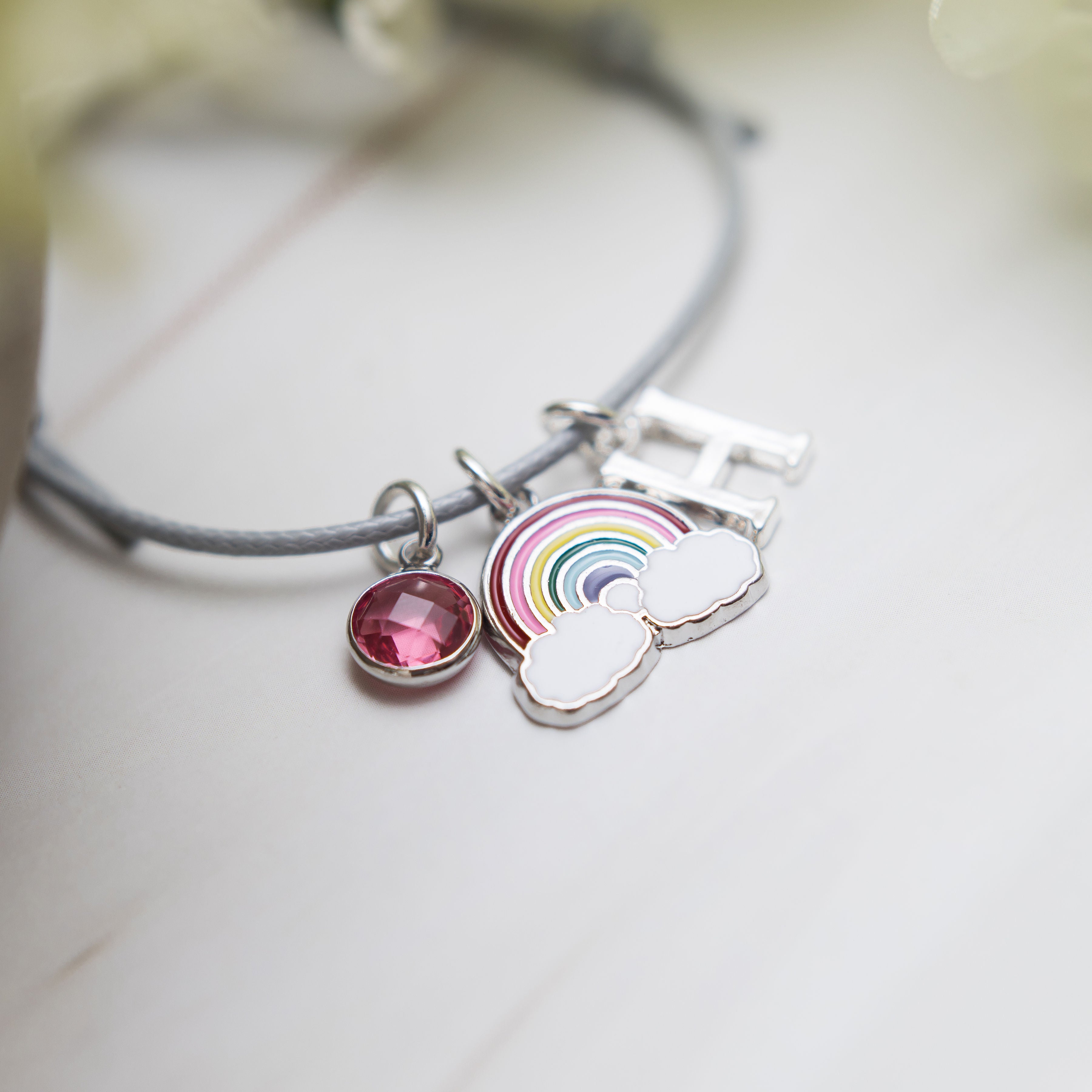 Personalised Waxed Cotton Rainbow Bracelet