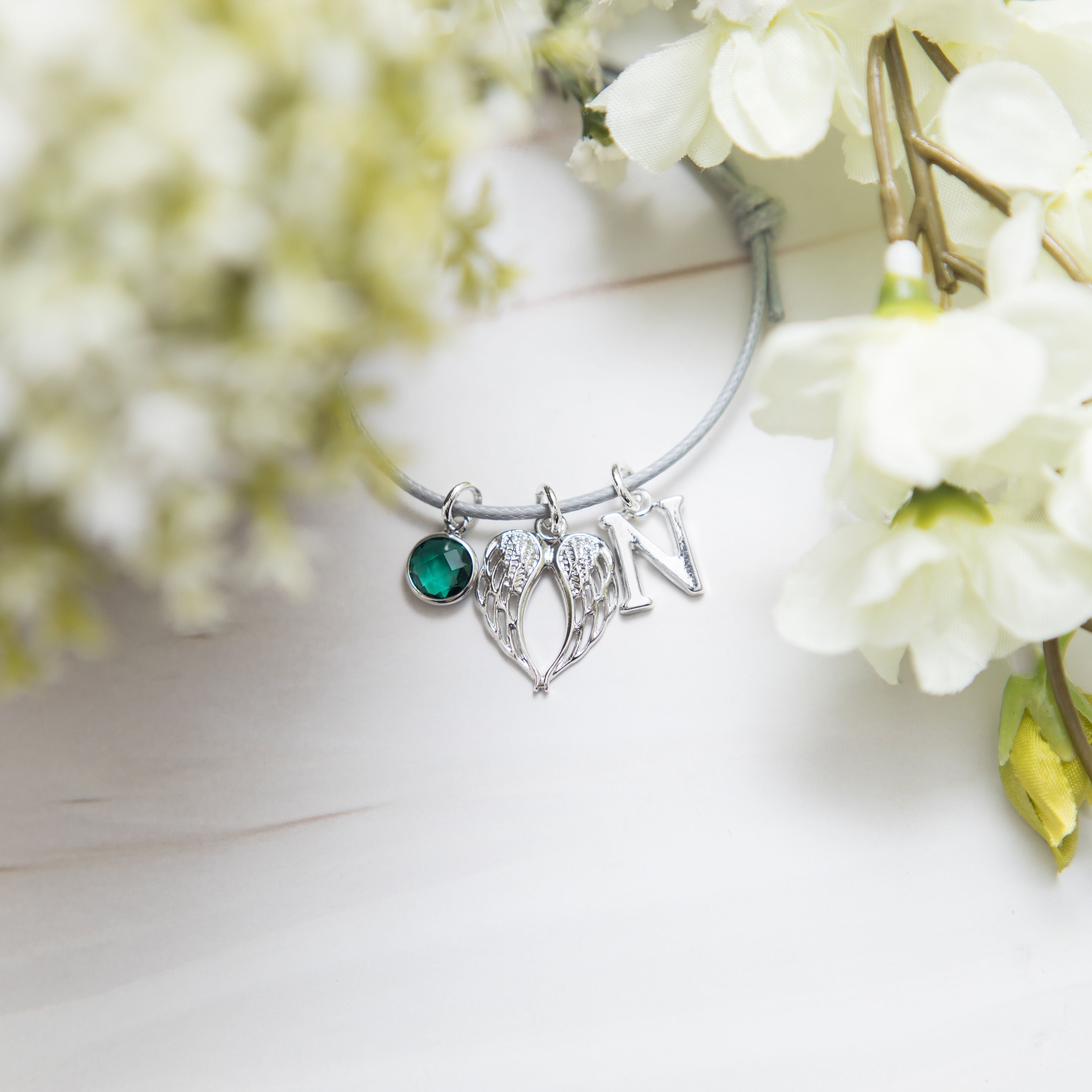 Personalised Angel Wing Cotton Bracelet