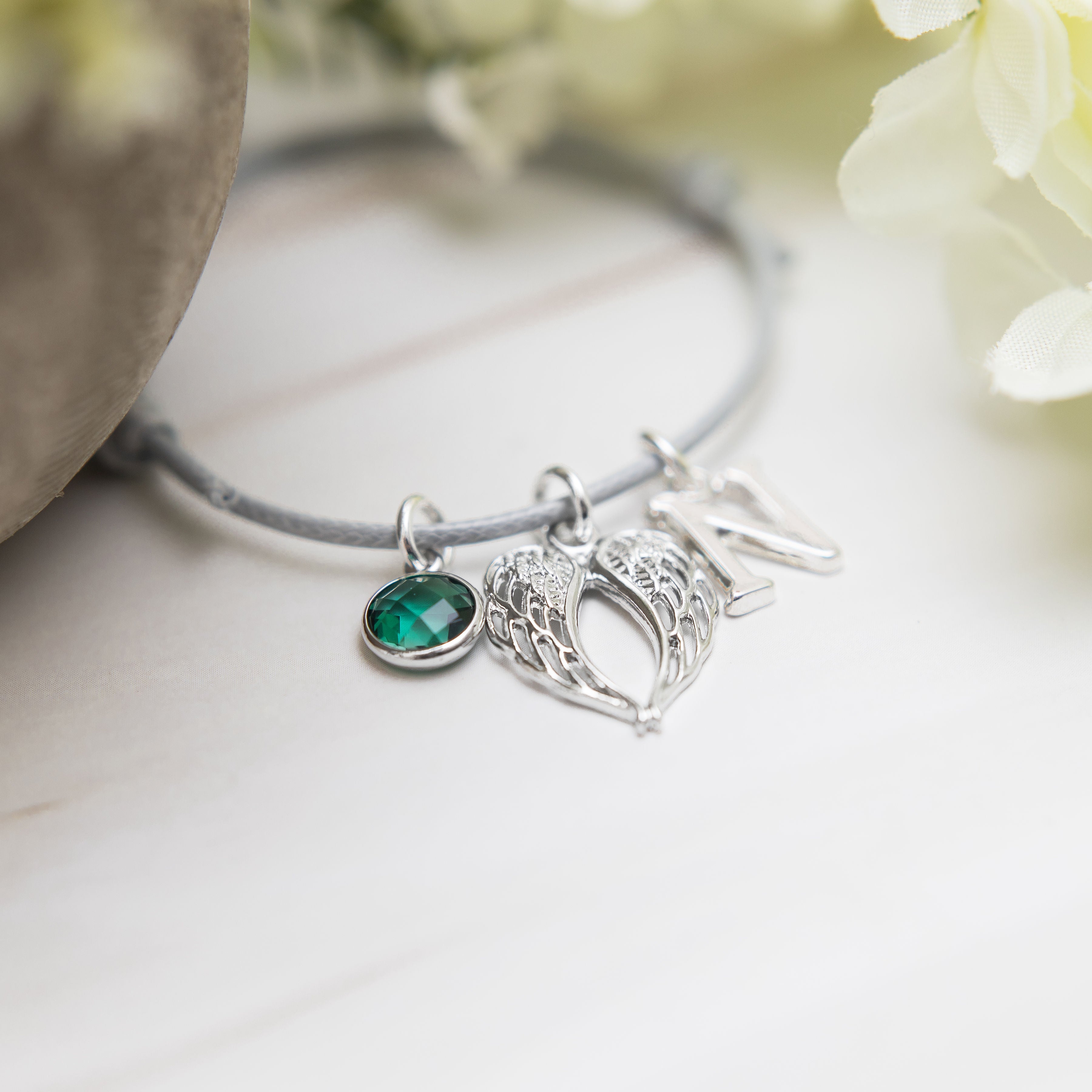 Personalised Angel Wing Cotton Bracelet