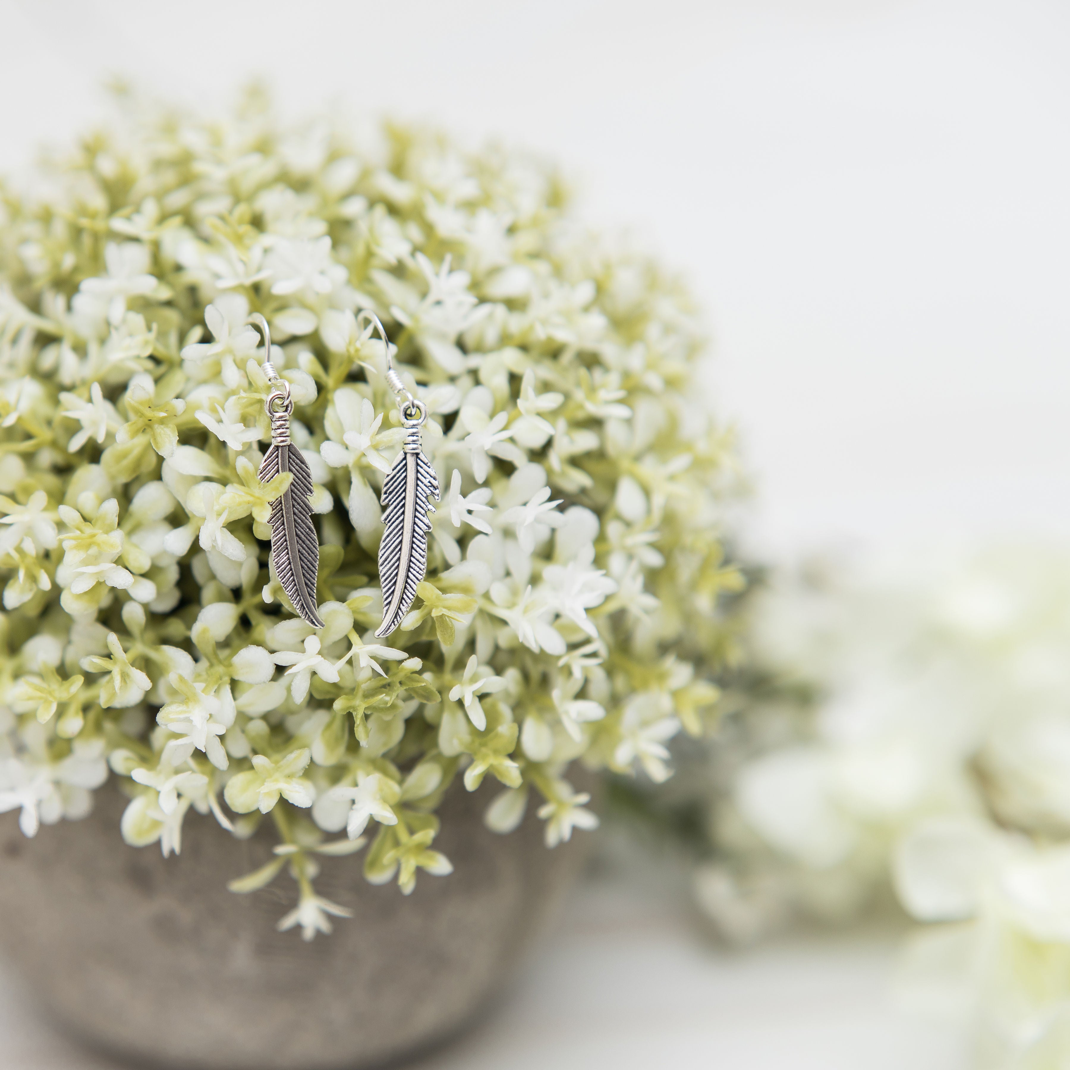 Feather Charm Earrings