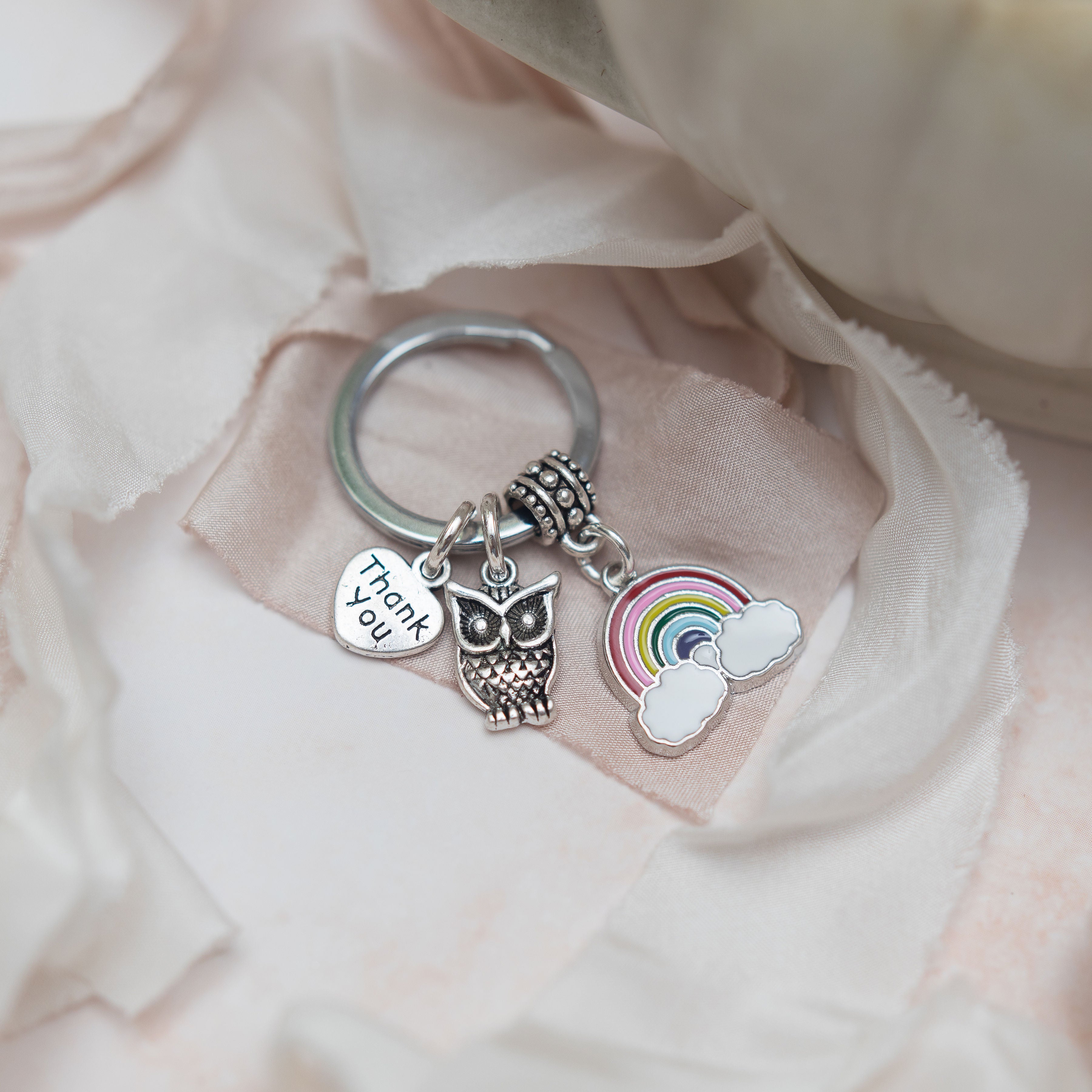 Thank you teacher keyring, rainbow thankyou gifts for teacher, end of year leavers gift, 2021 teaching assistant