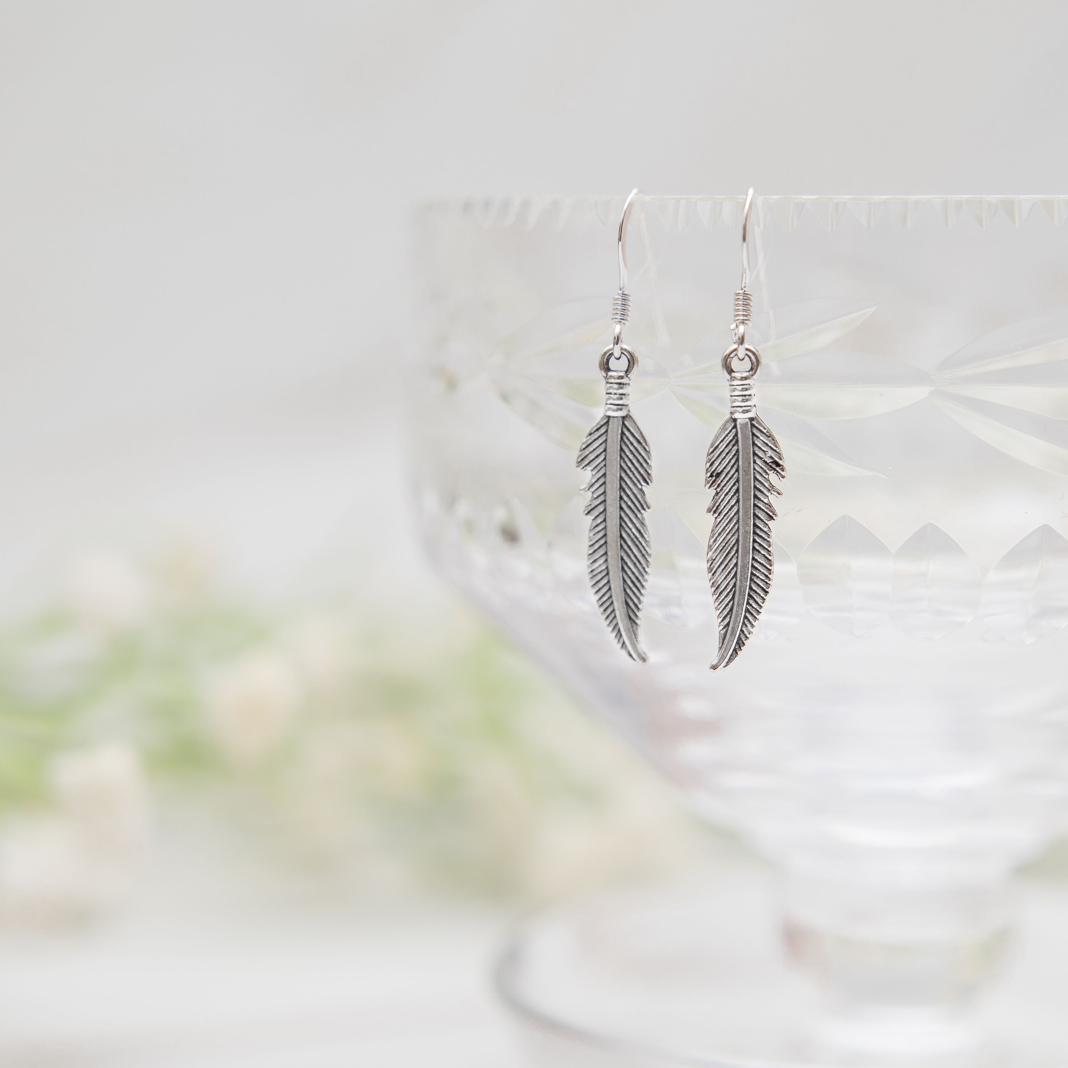 Feather Charm Earrings