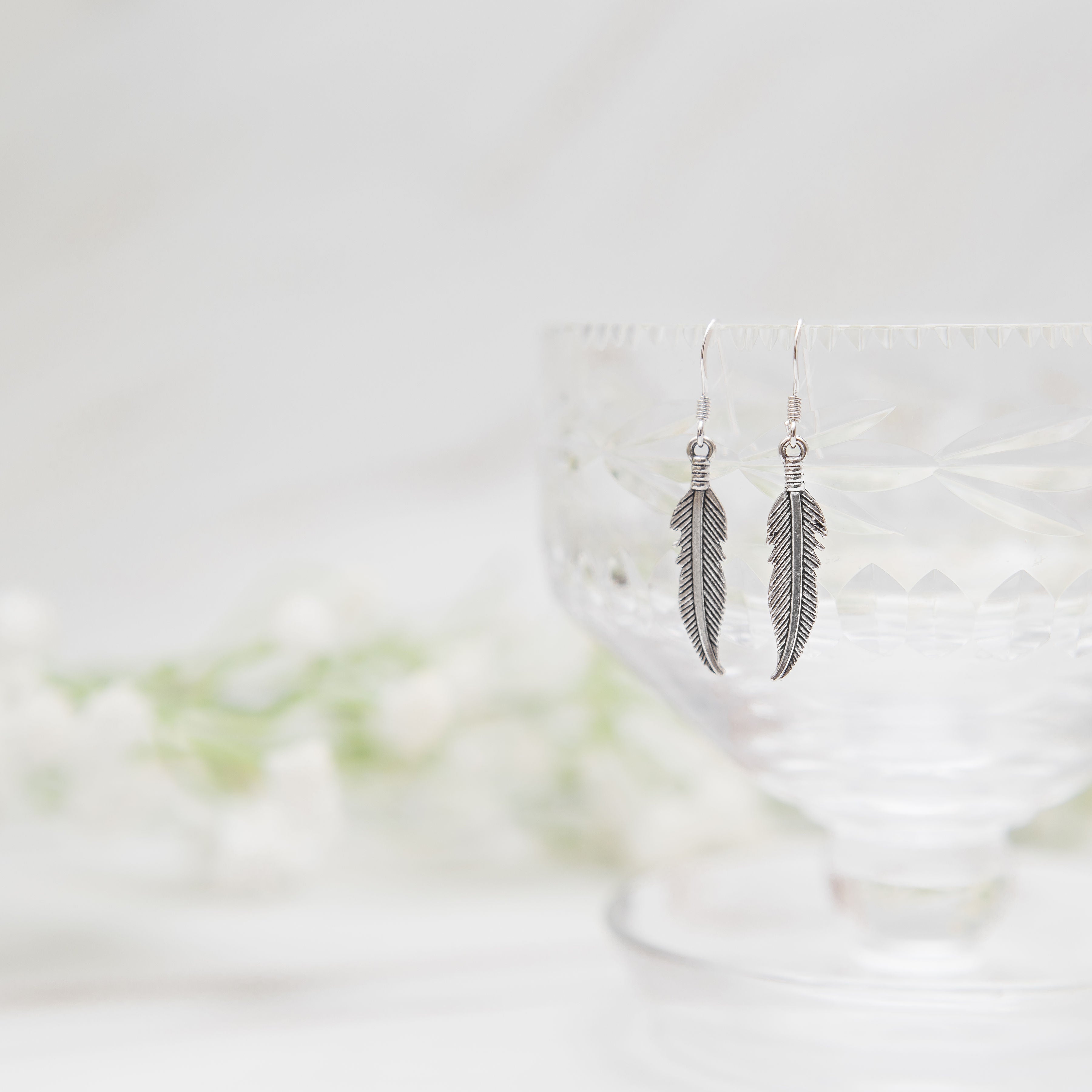 Feather Charm Earrings