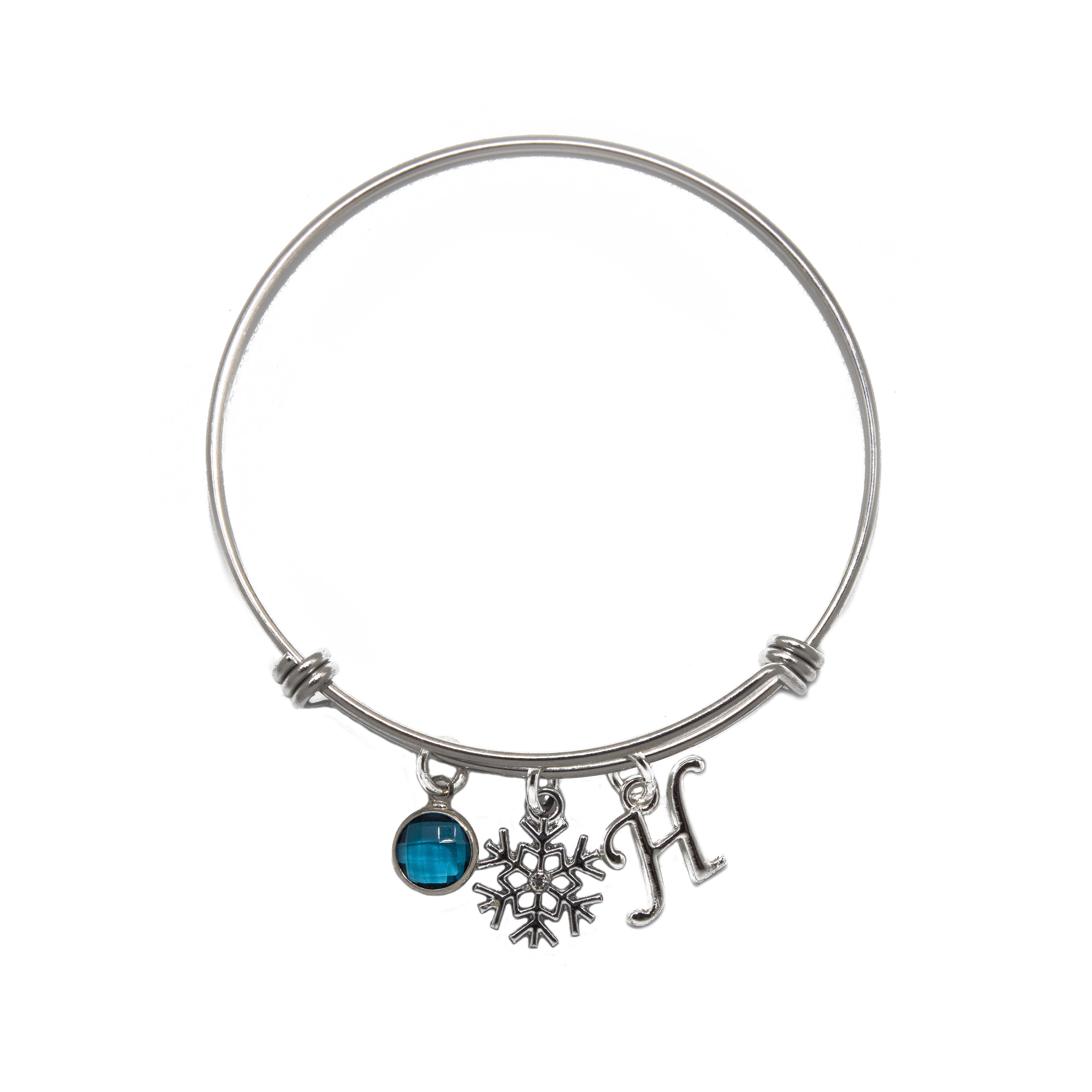 Personalised Snowflake Bangle