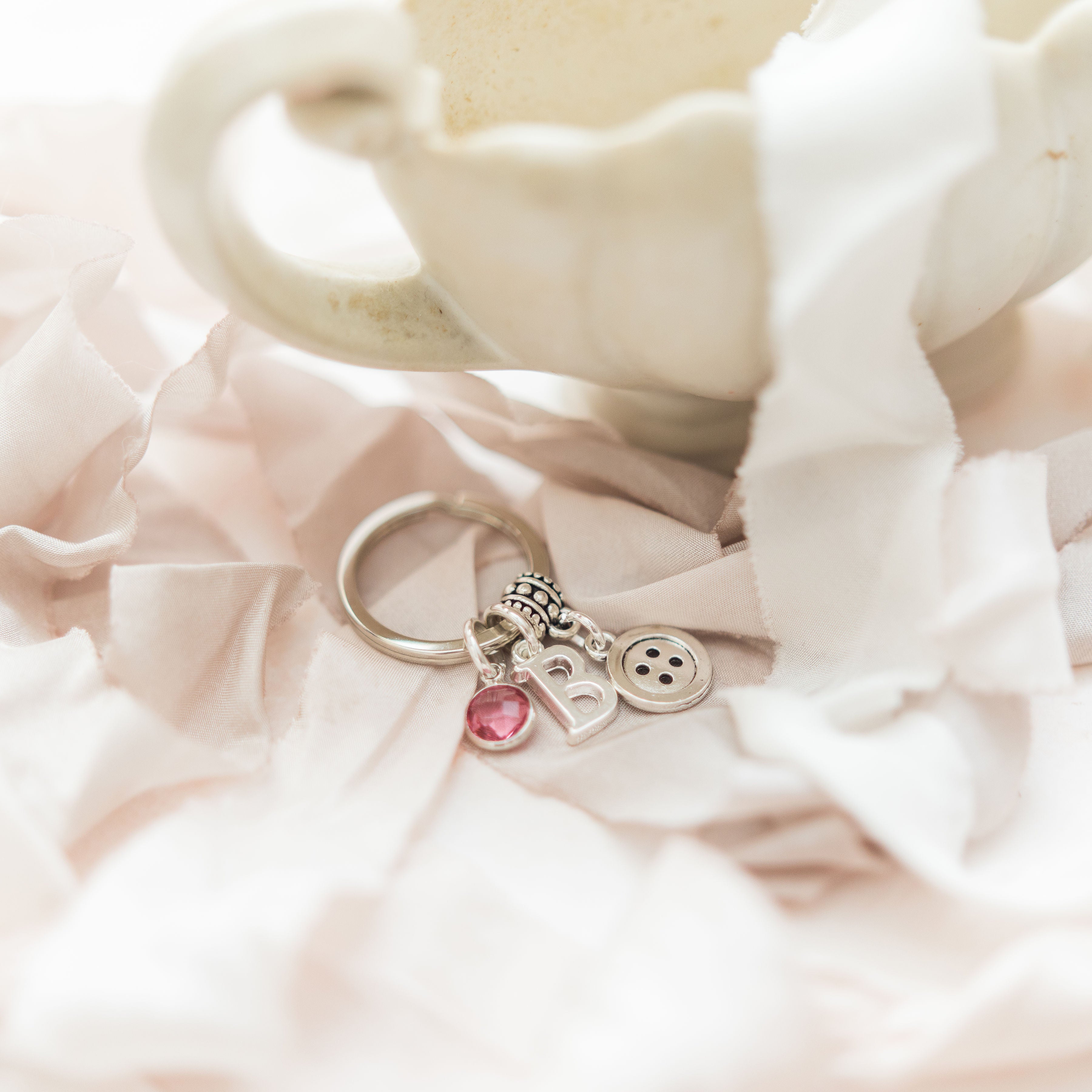 Personalised Button Keyring