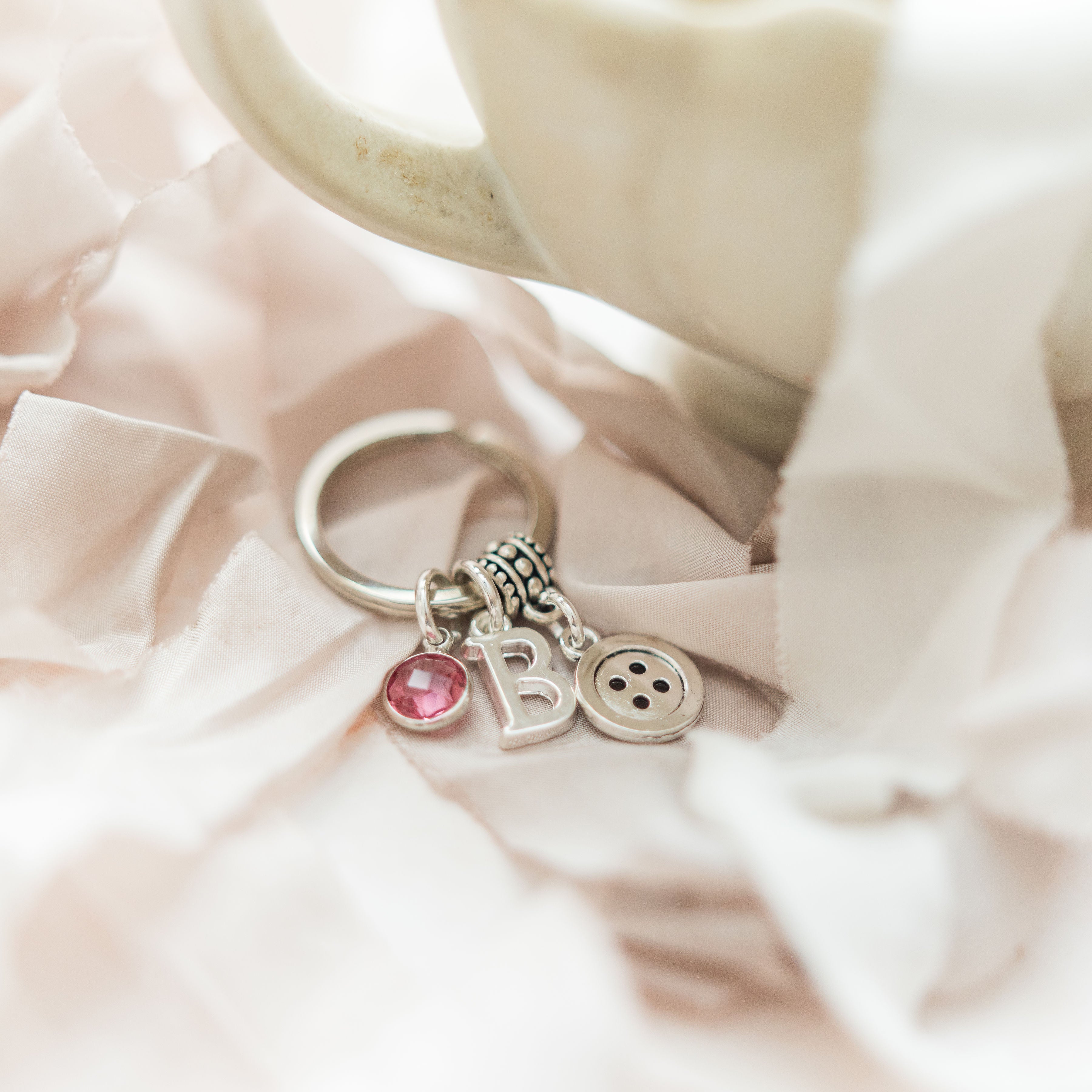 Personalised Button Keyring