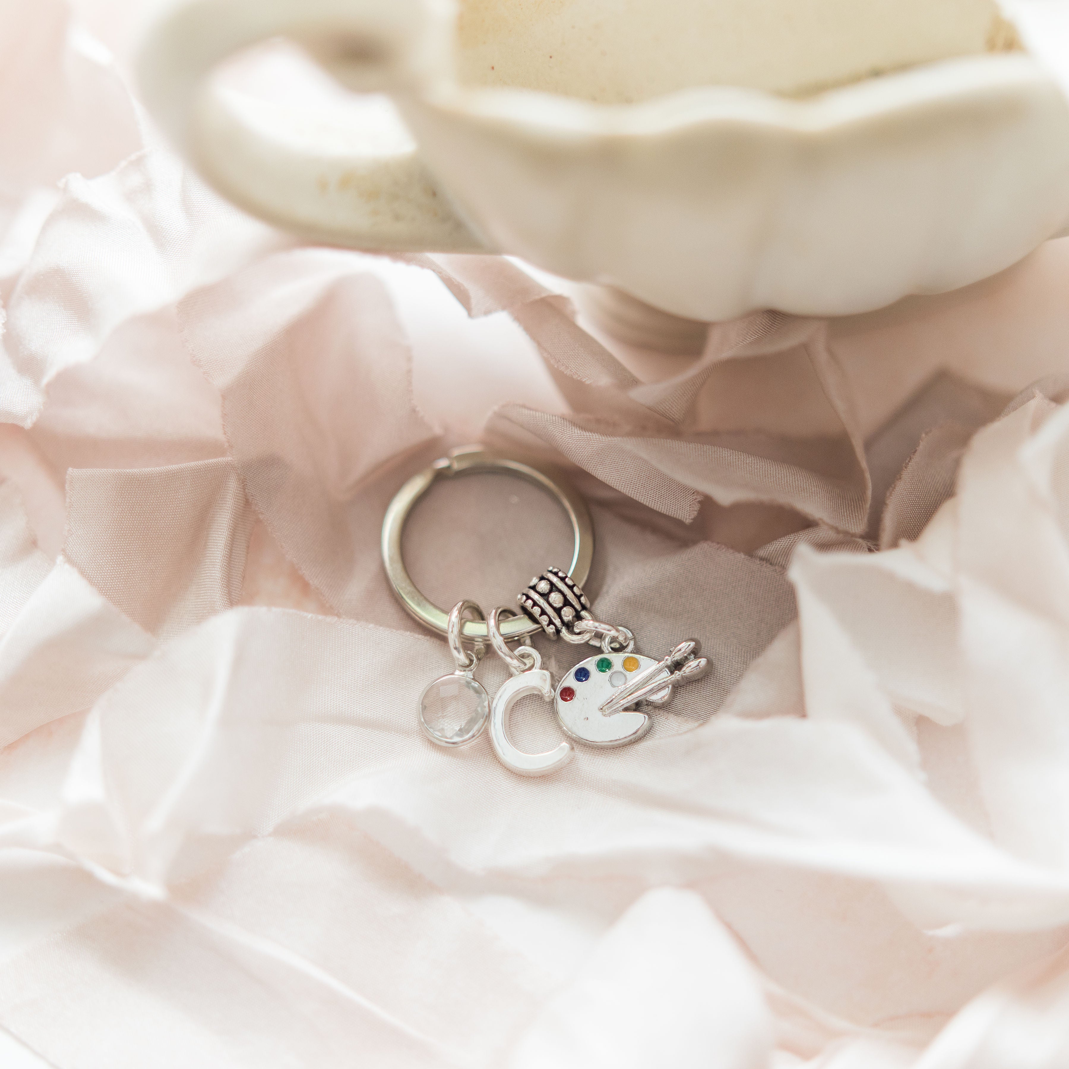 Personalised Paint Palette Keyring