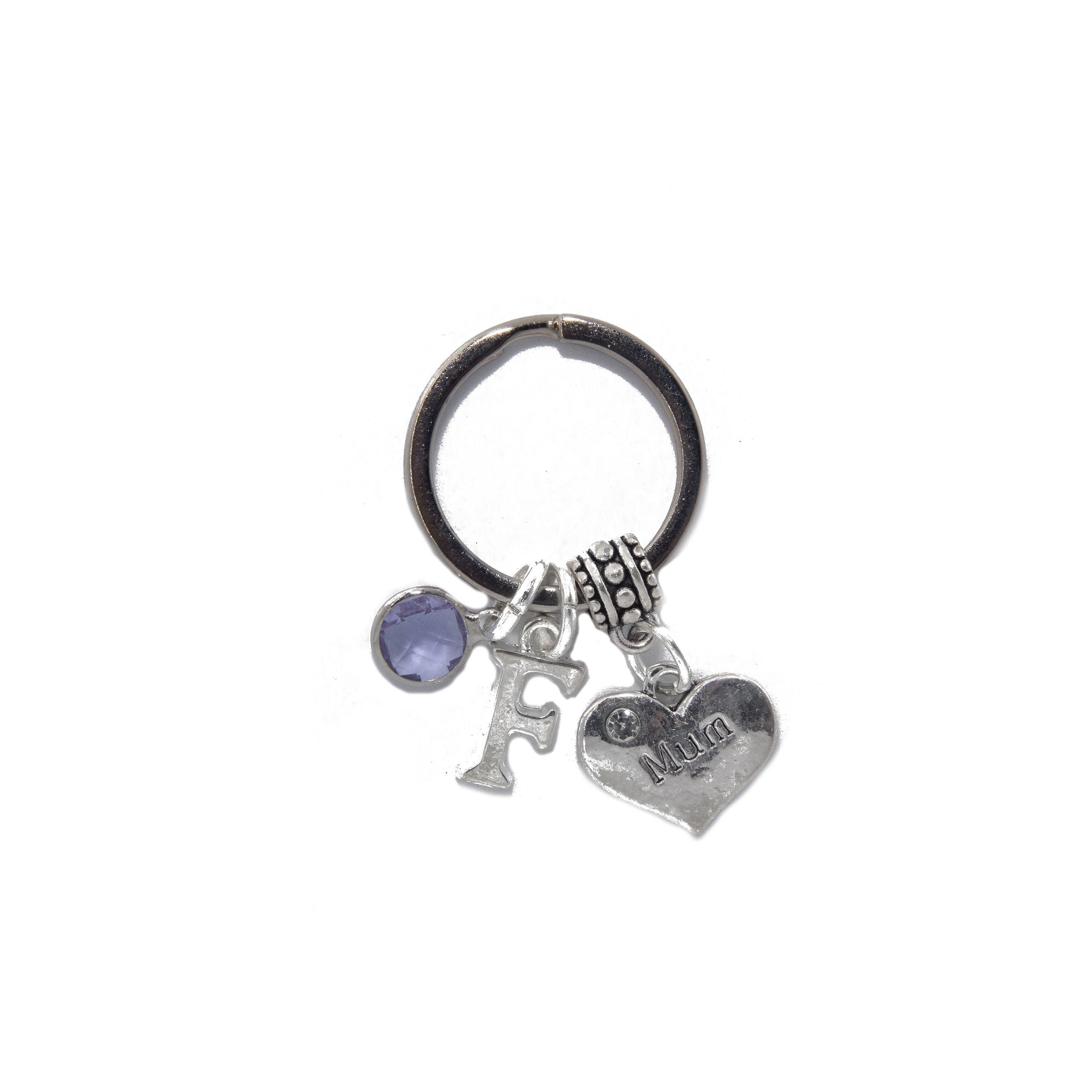 Personalised Family Heart Keyring or Bag Charm