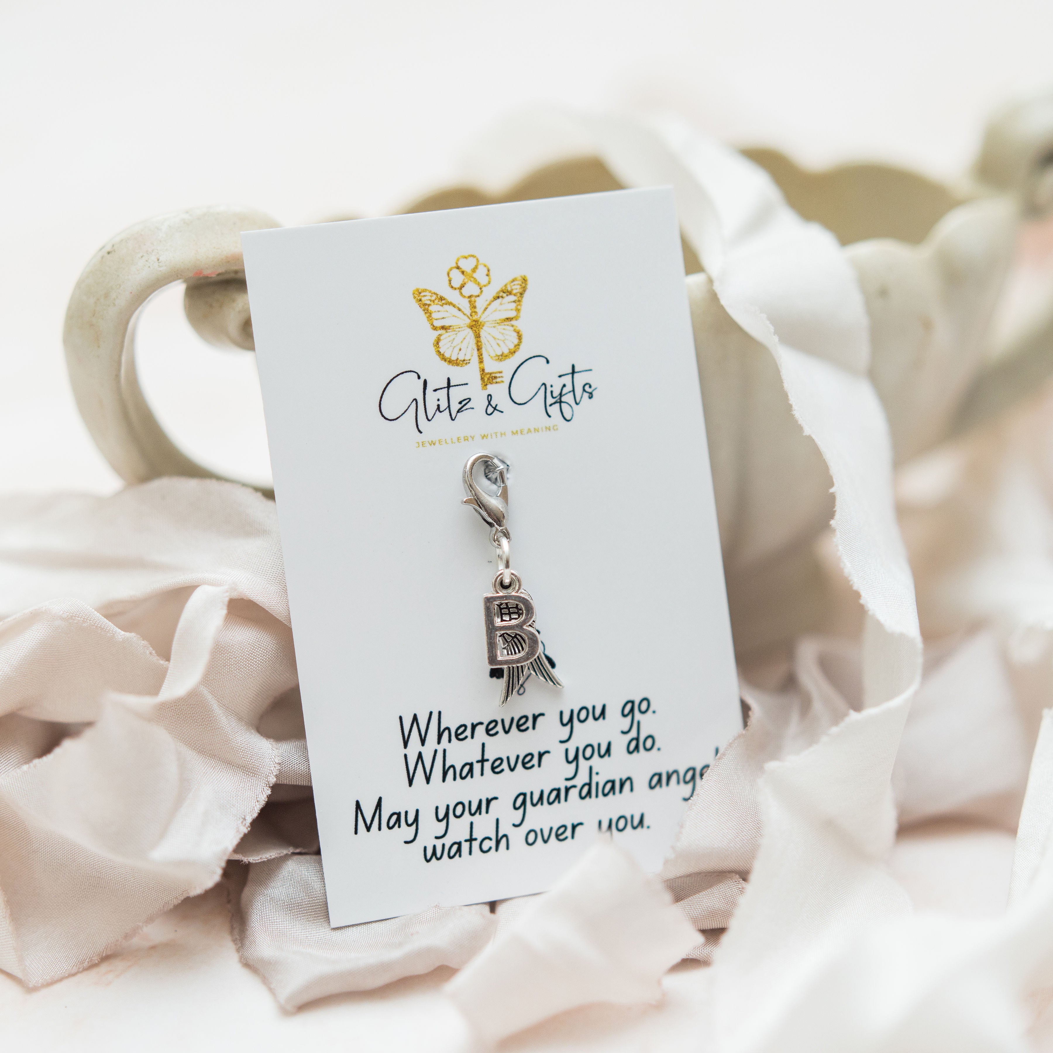 Personalised Angel Wing Clip on Charms