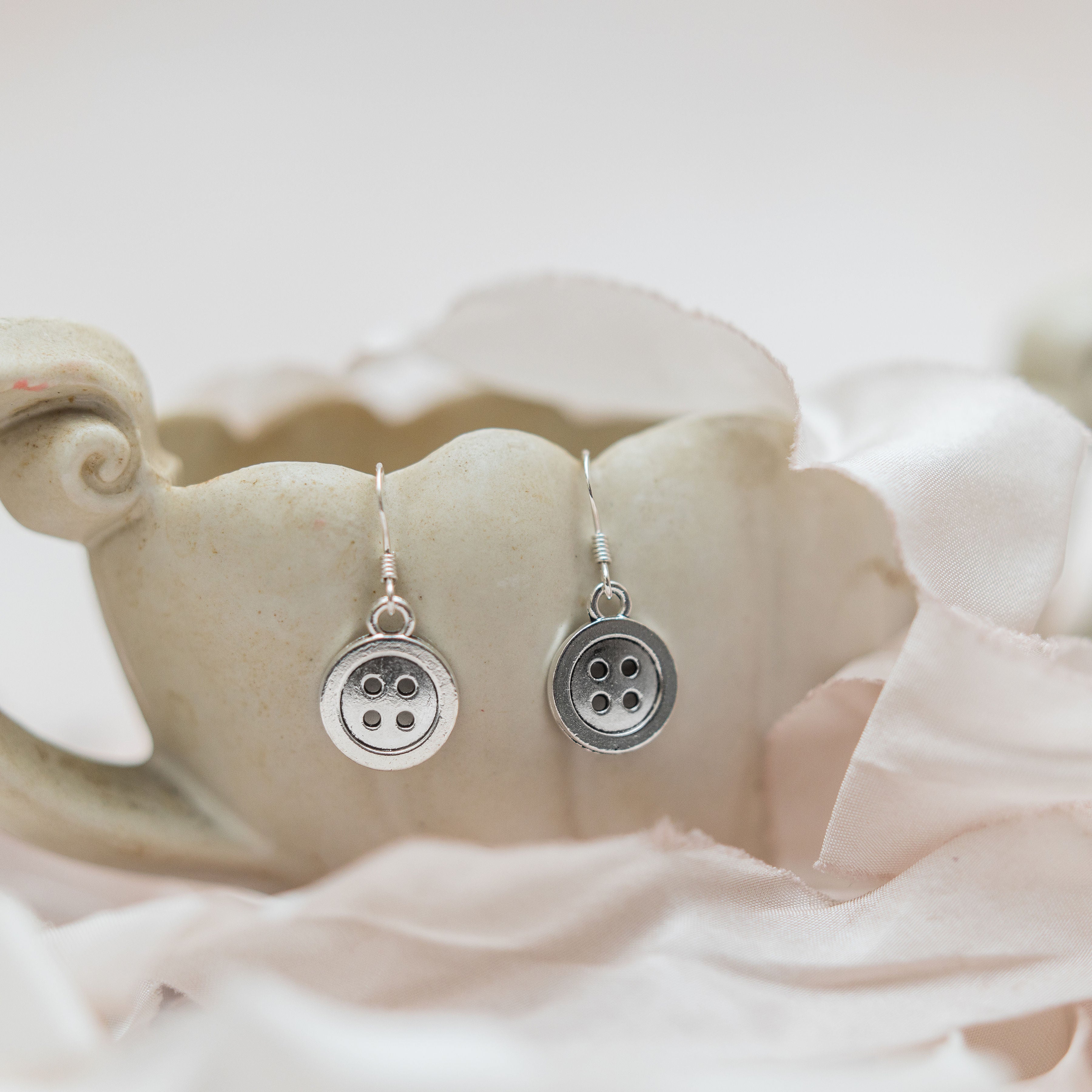 Button Charm Earrings