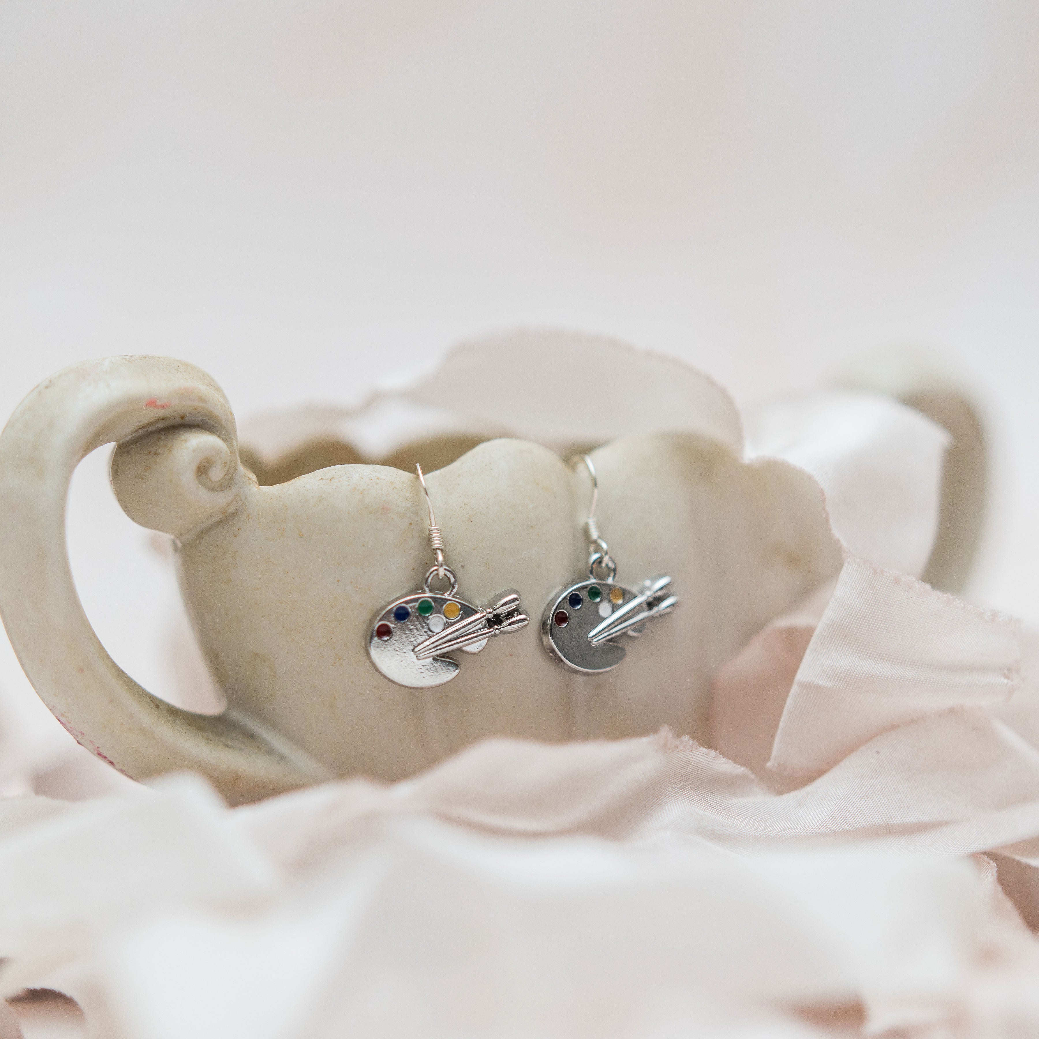 Paint Palette Charm Earrings