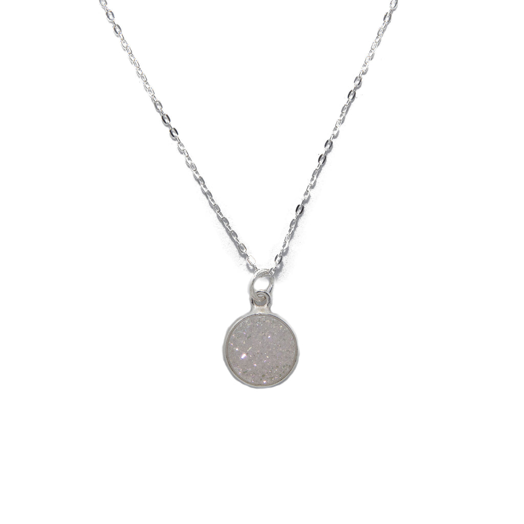 Druzy necklace hot sale sterling silver