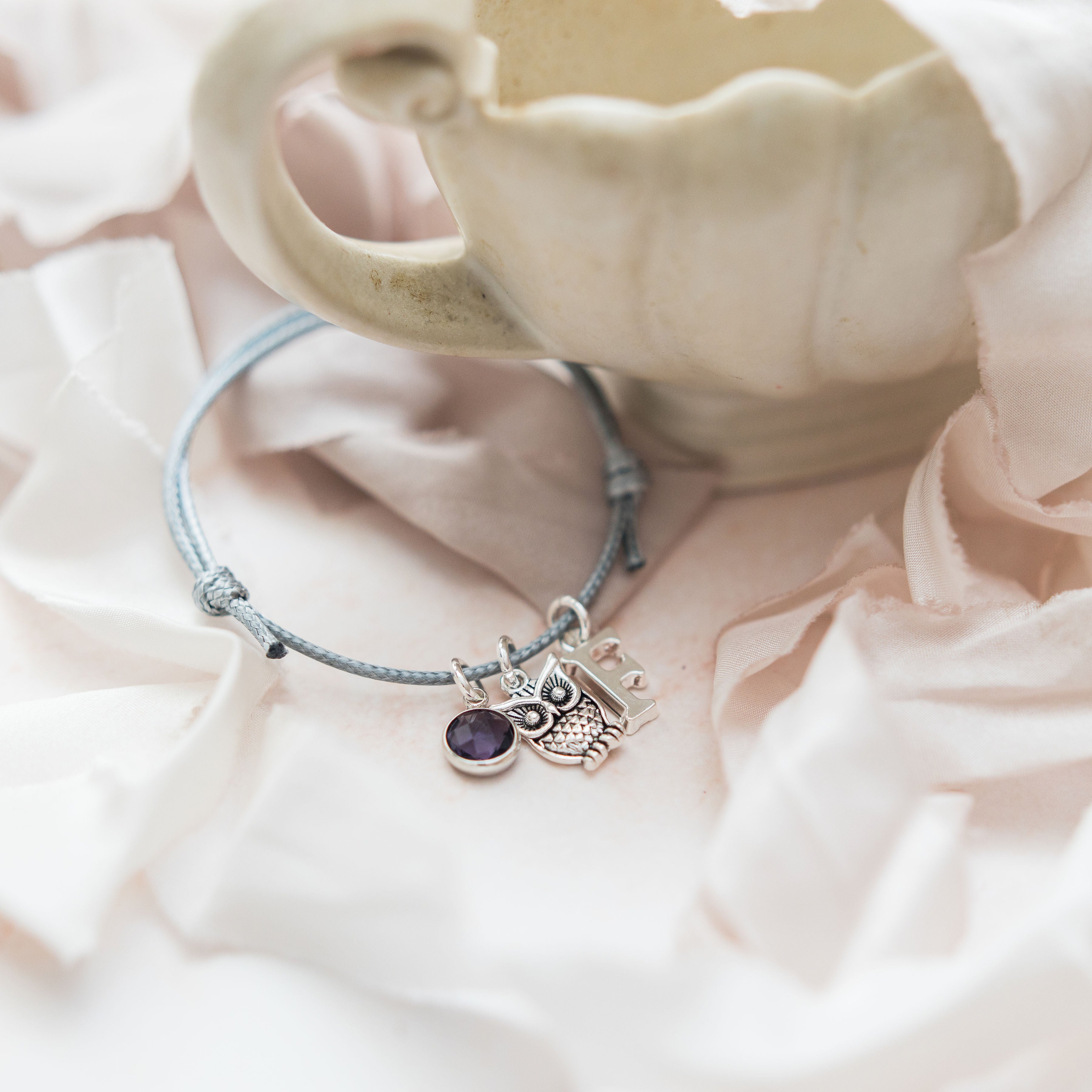 Personalised Owl Cord Braceclet