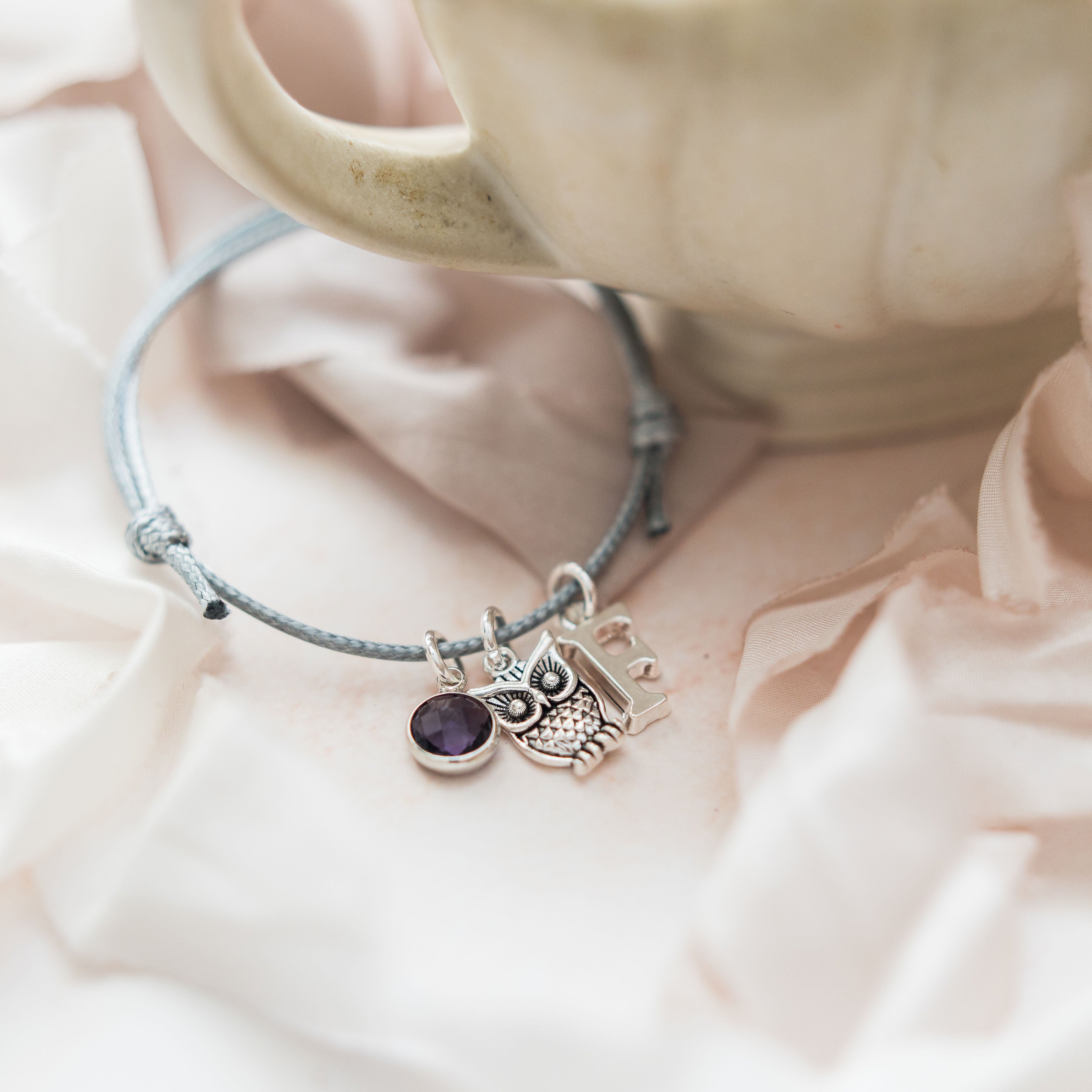 Personalised Owl Cord Braceclet