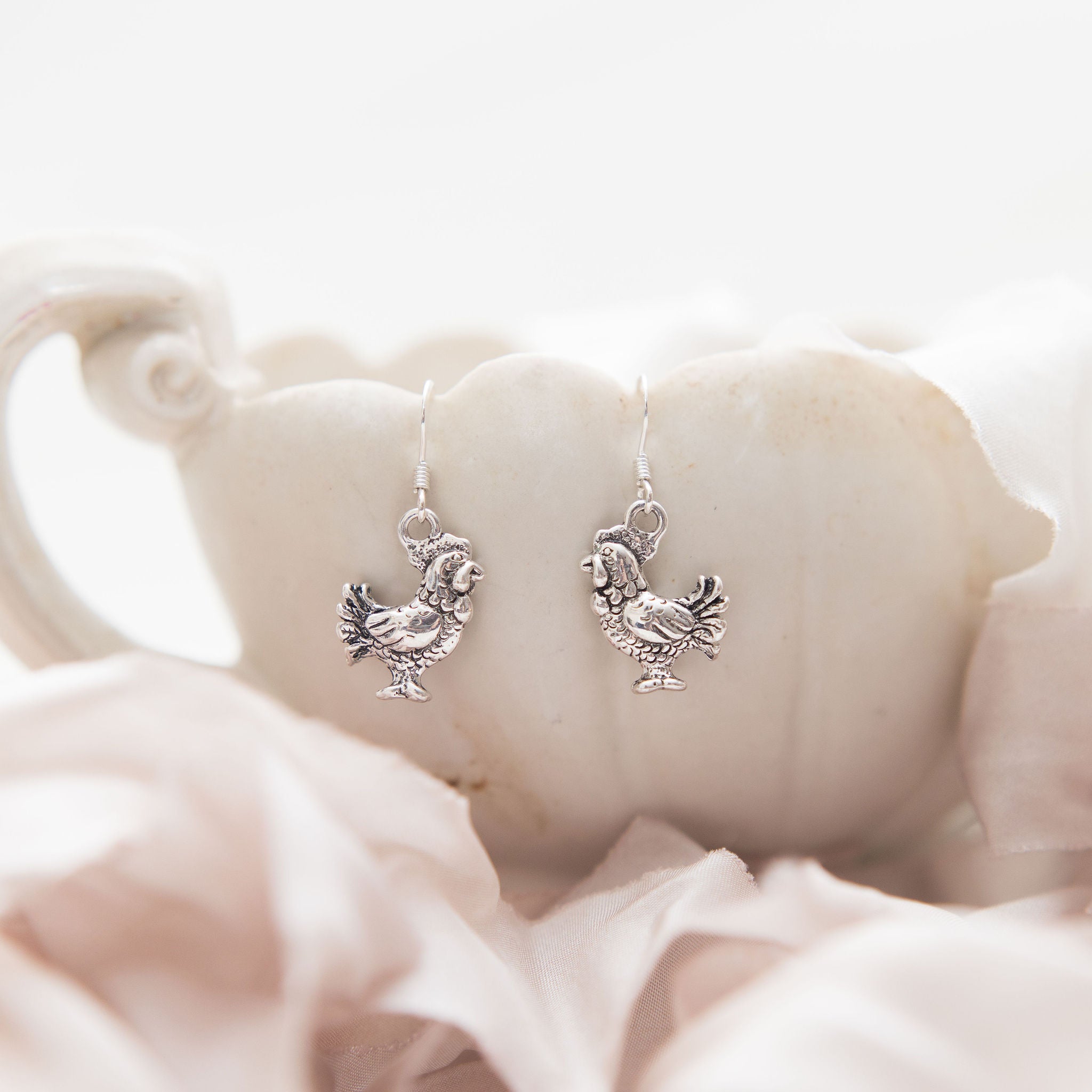 Chicken Charm Earrings