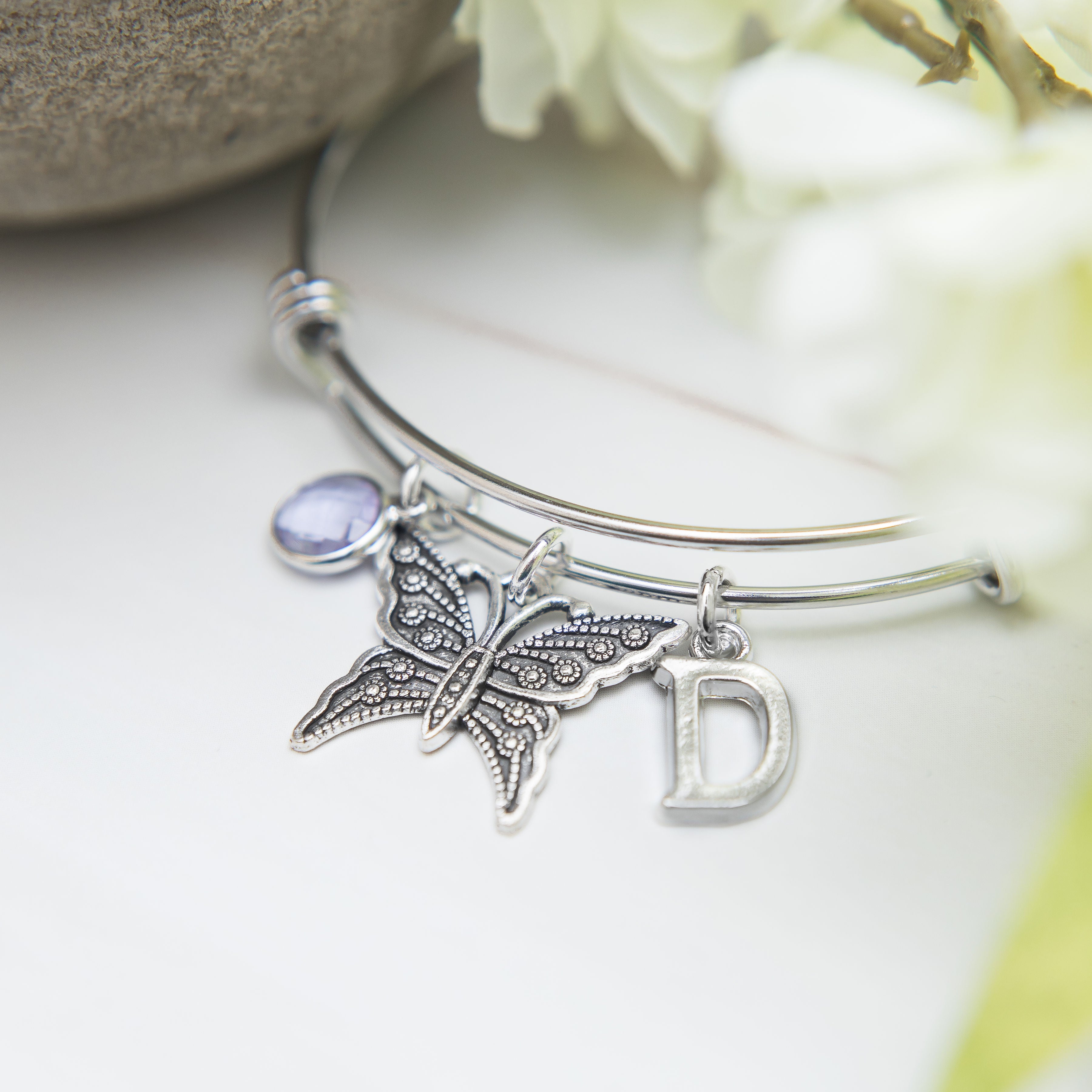 Personalised Butterfly Bangle