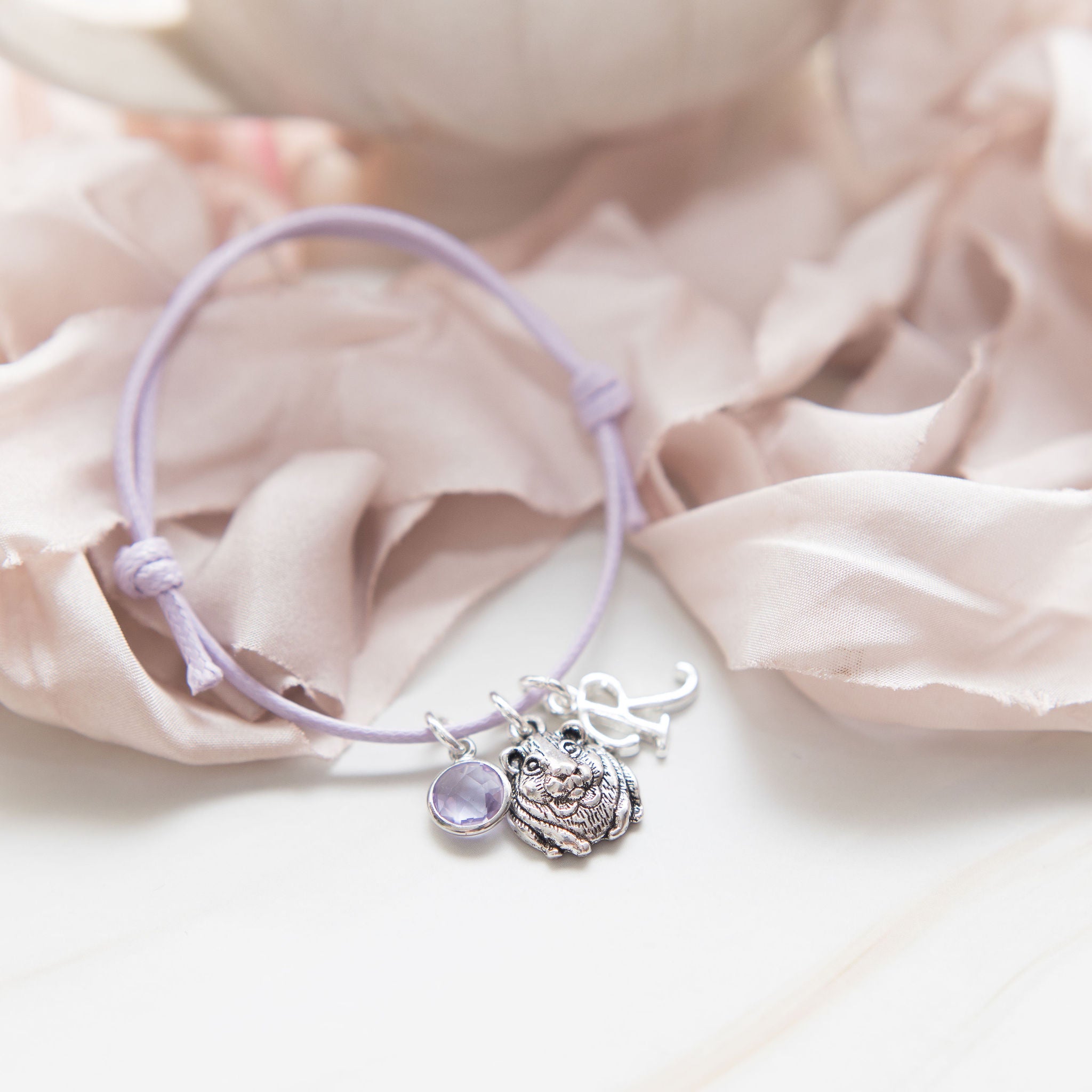 Personalised Guinea Pig Cord Bracelet