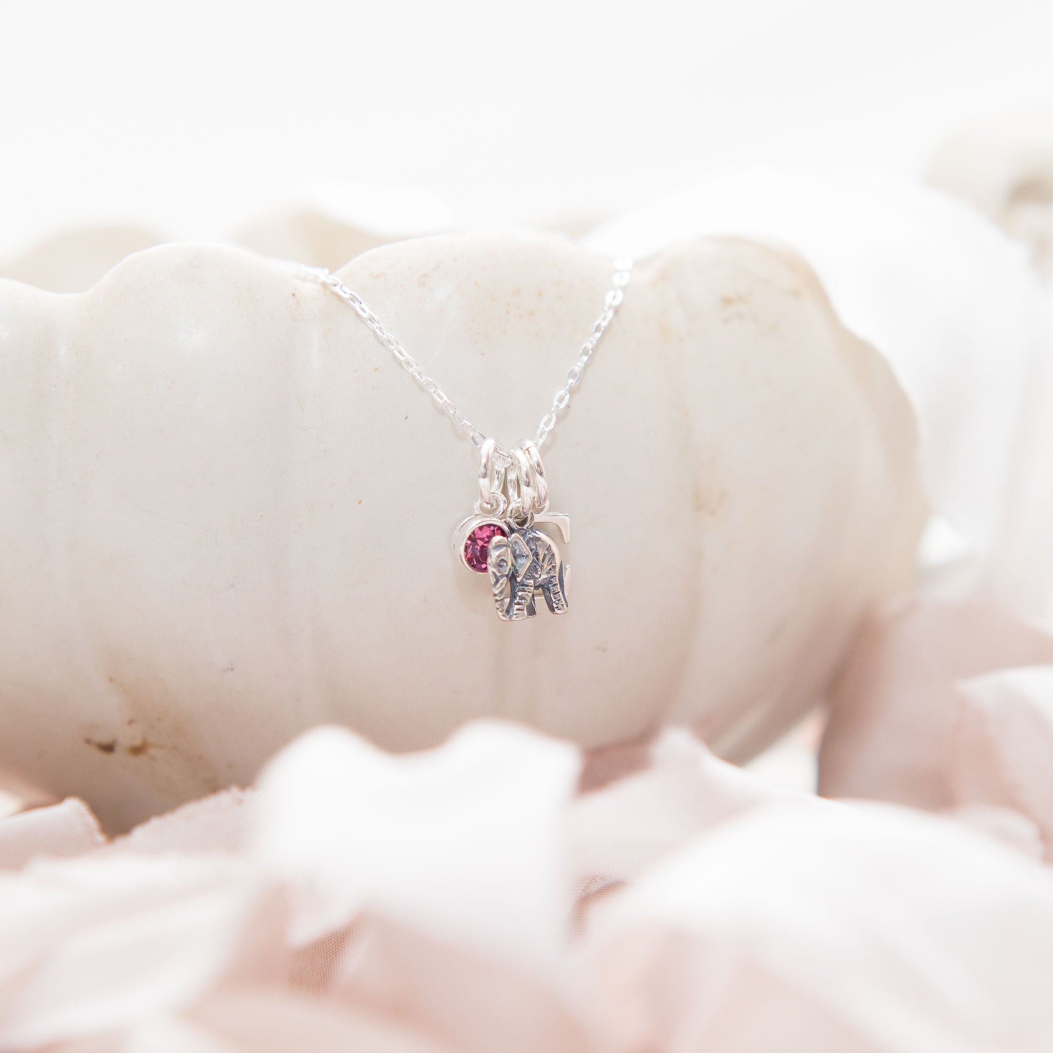 Sterling Silver Personalised Elephant Necklace