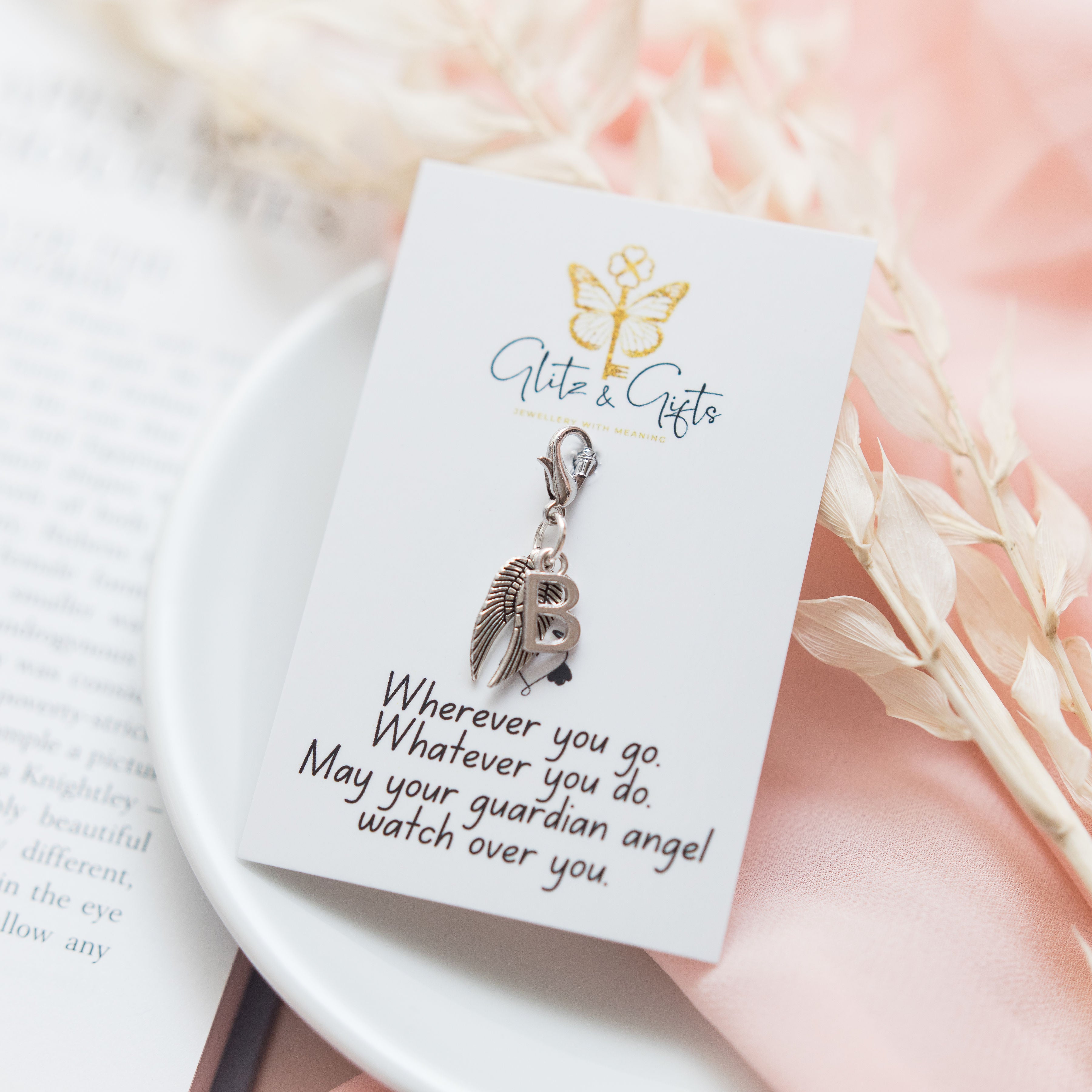 Personalised Angel Wing Clip on Charms