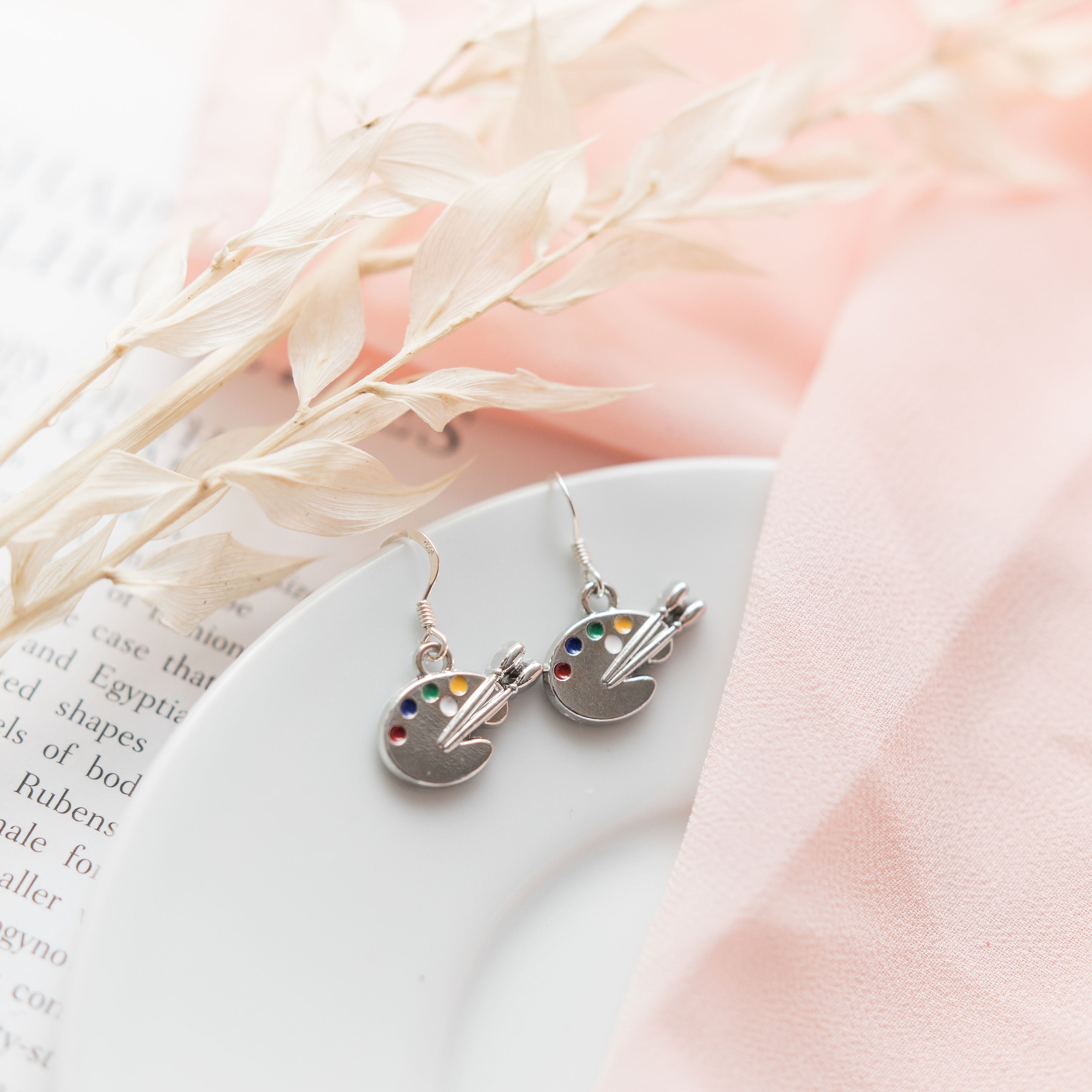 Paint Palette Charm Earrings