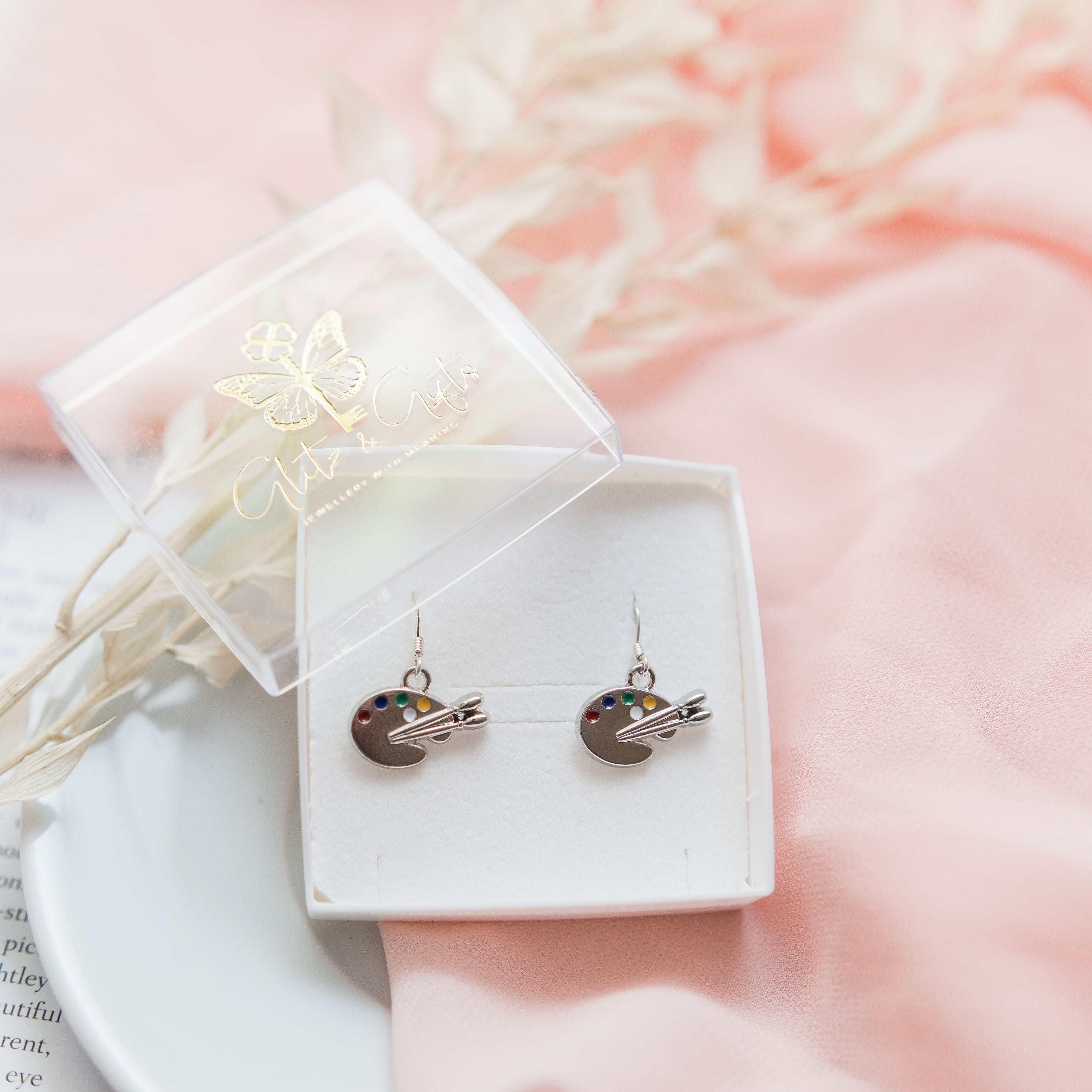 Paint Palette Charm Earrings