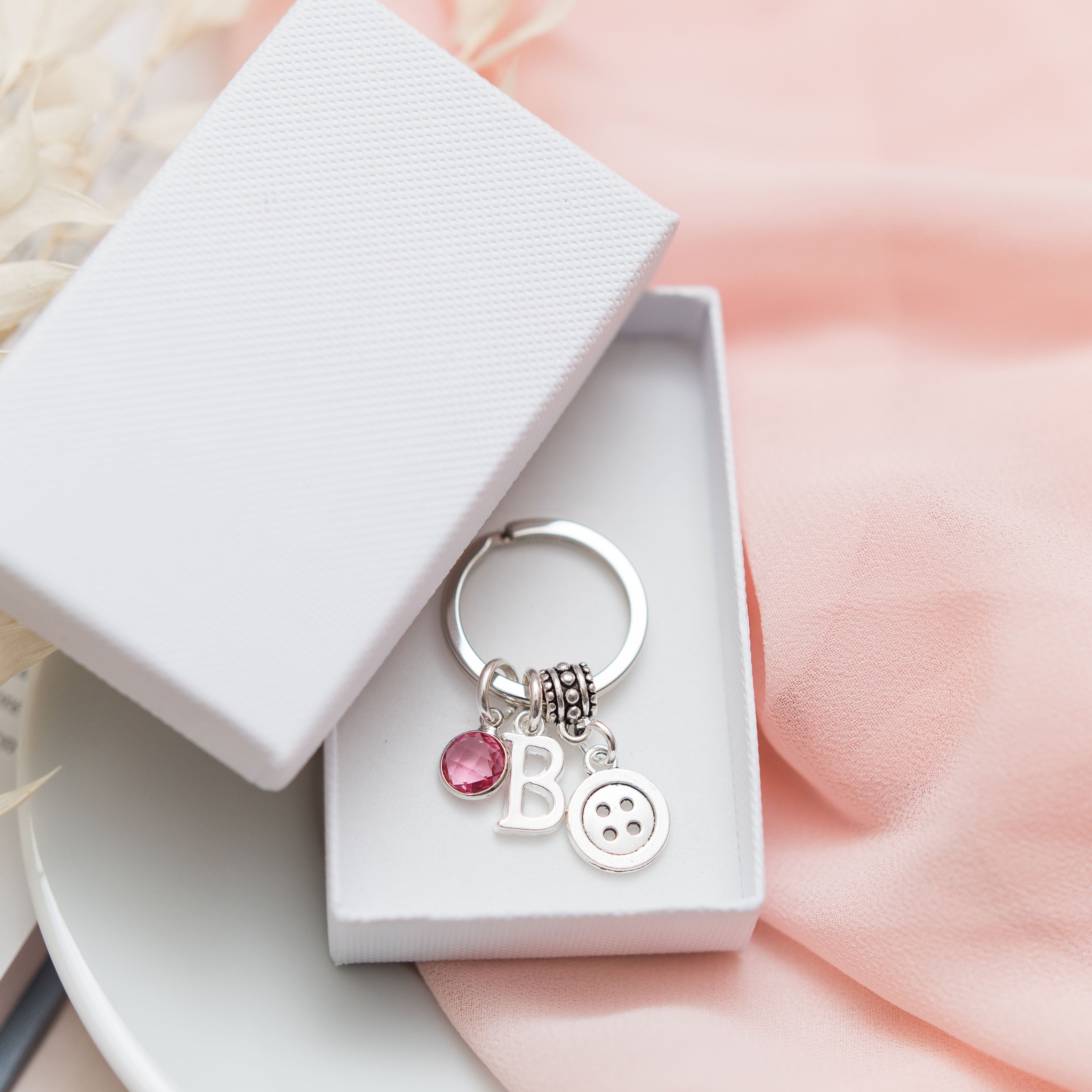 Personalised Button Keyring