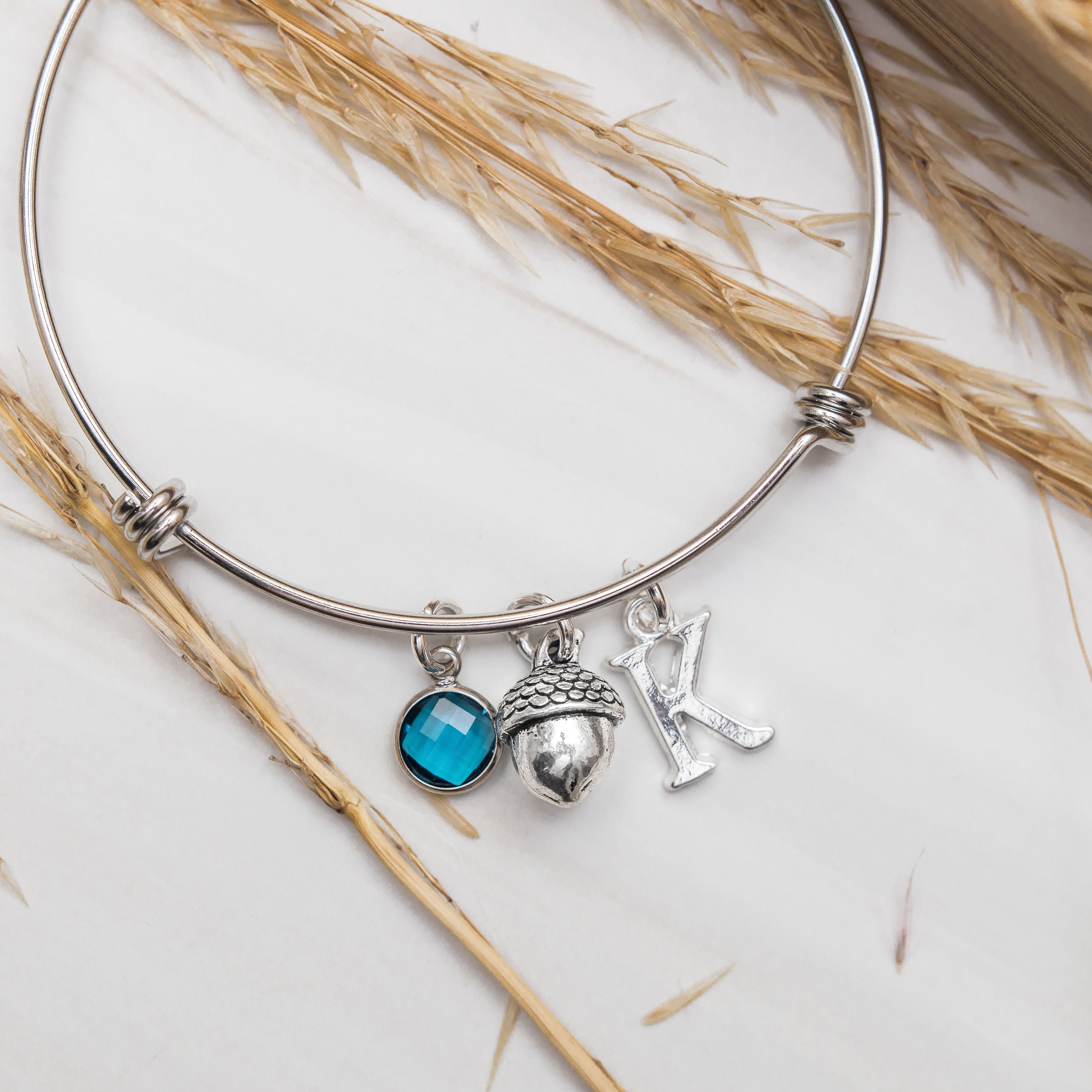 Personalised Acorn Bangle